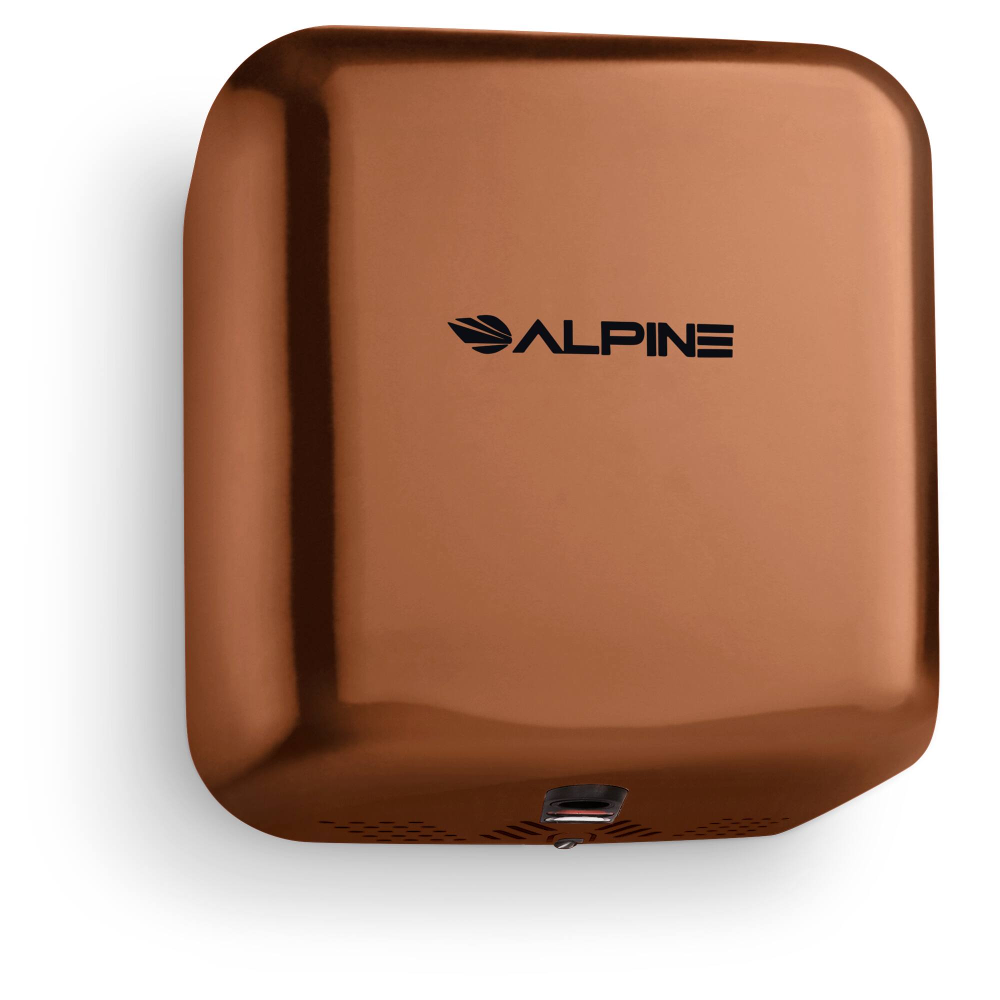 Angle. Alpine Industries - Hemlock Commercial Automatic High-Speed 120V Electric Hand Dryer - Copper.