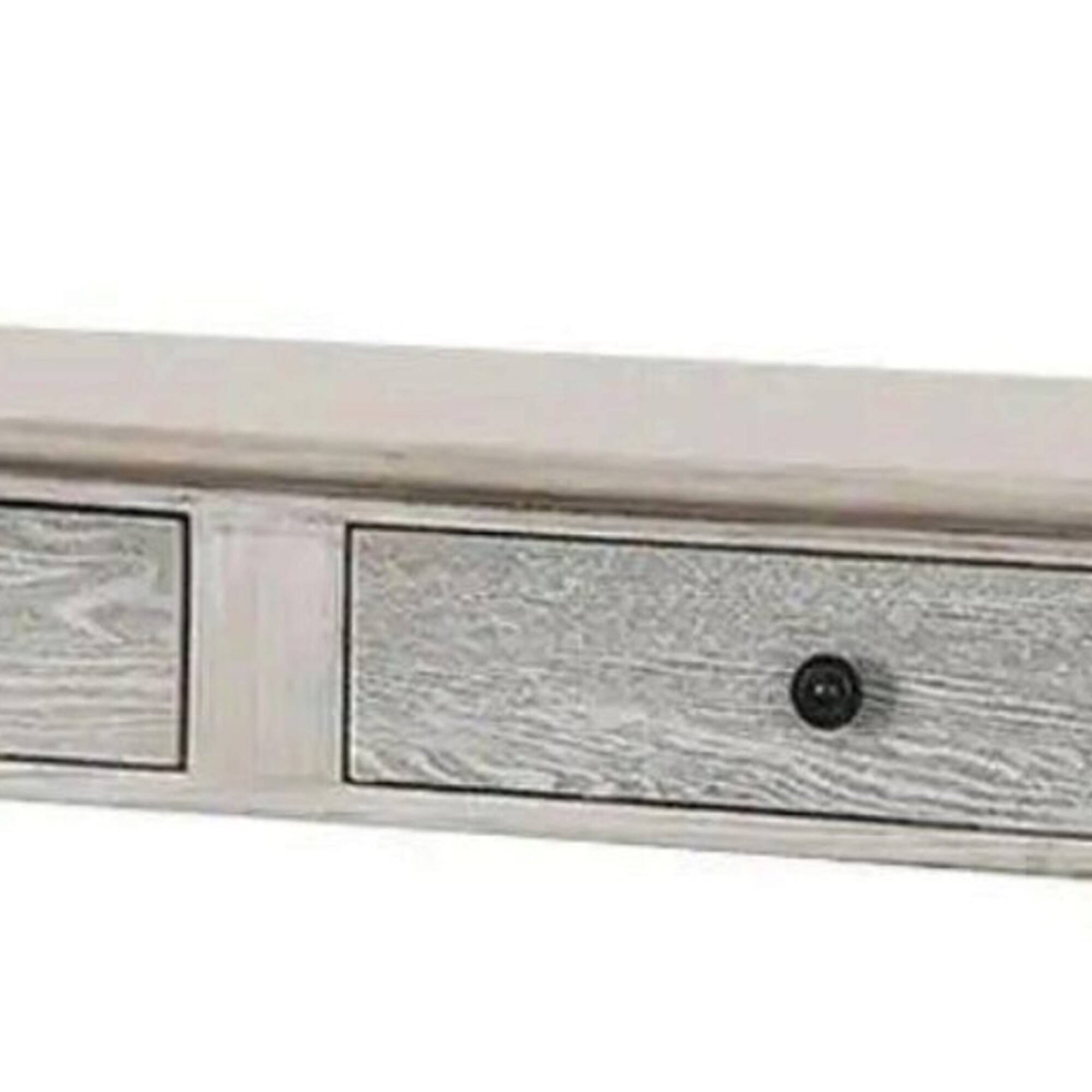 Alt View 2. Manhattan Lane - Spacious Wooden Sofa Table with Carved Turned Legs, Antique White - White.