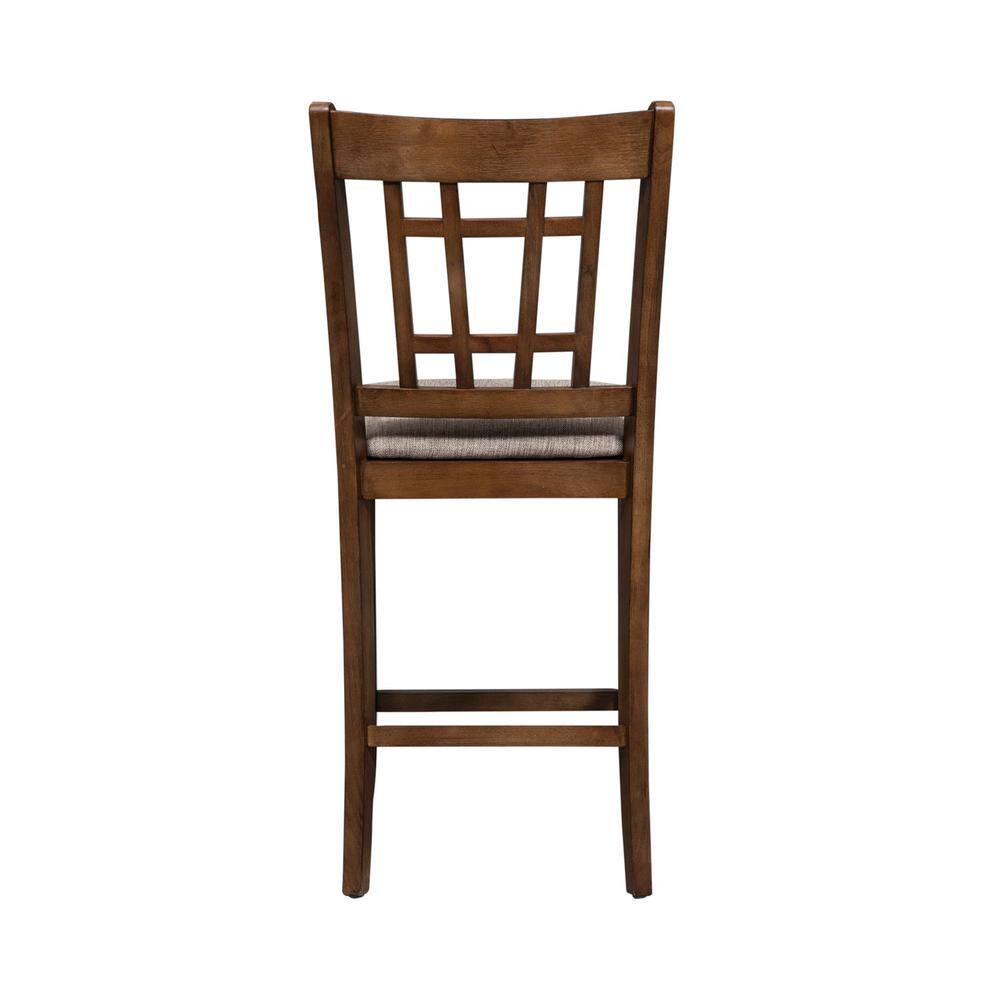 Front. Liberty Furniture Industries - Santa Rosa 24 Inch Lattice Back Counter Chair in Antique Honey - Brown.