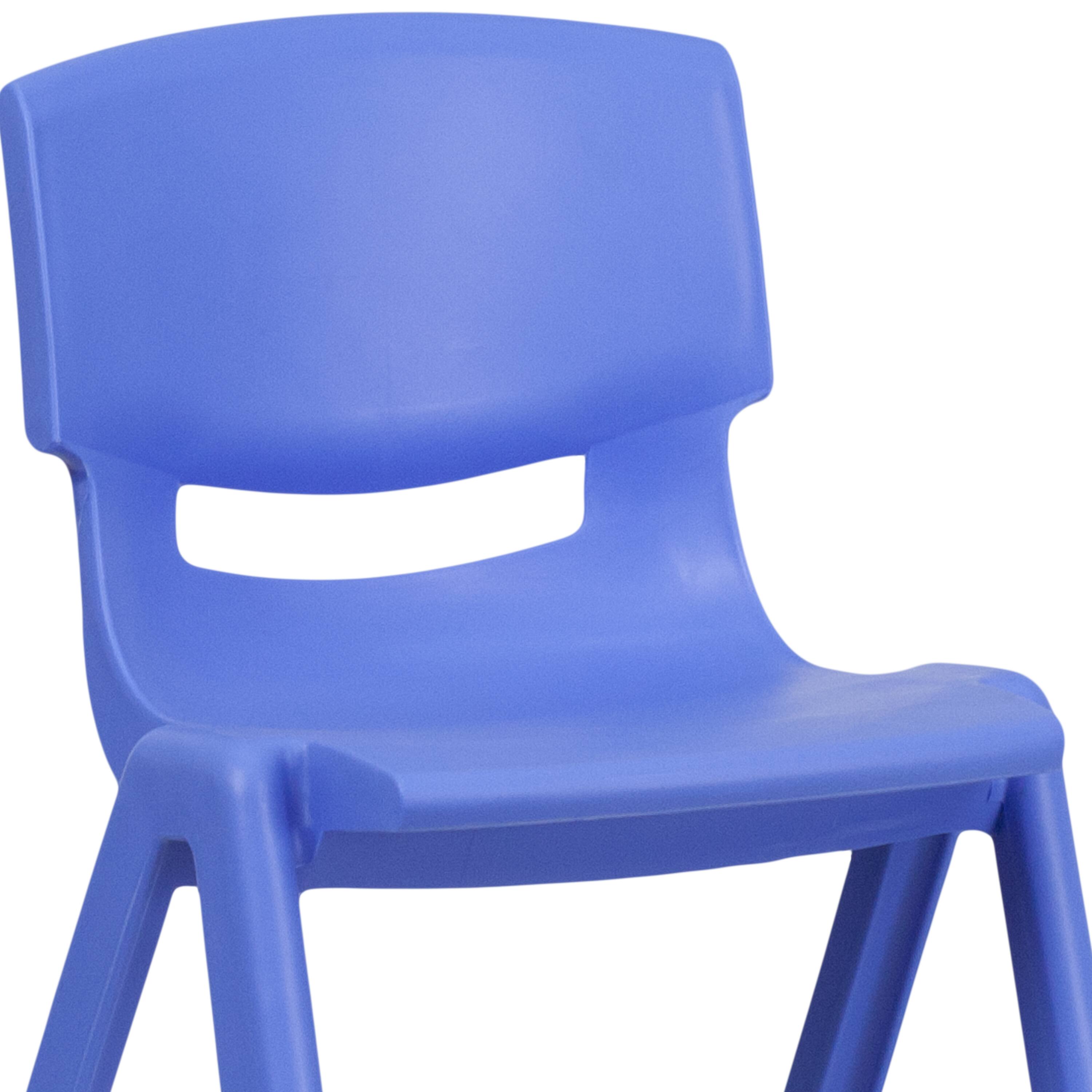 Alt View 9. Emma + Oliver - 4 Pack Plastic Stackable K-2 School Chair with 13.25"H Seat - Blue.