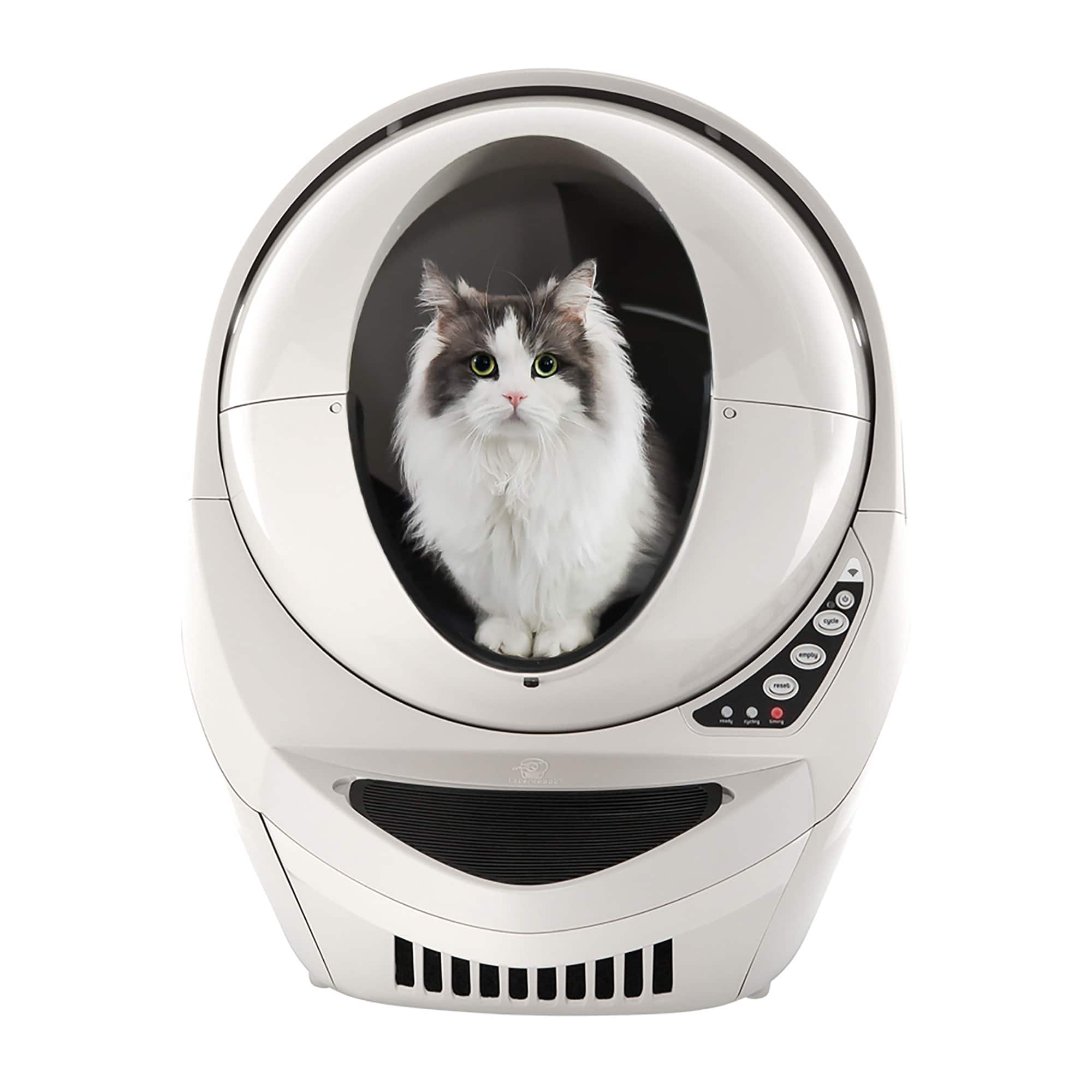 Front. Whisker - Litter-Robot 3 Connect - Smart Self-Cleaning Litter Box - Beige.