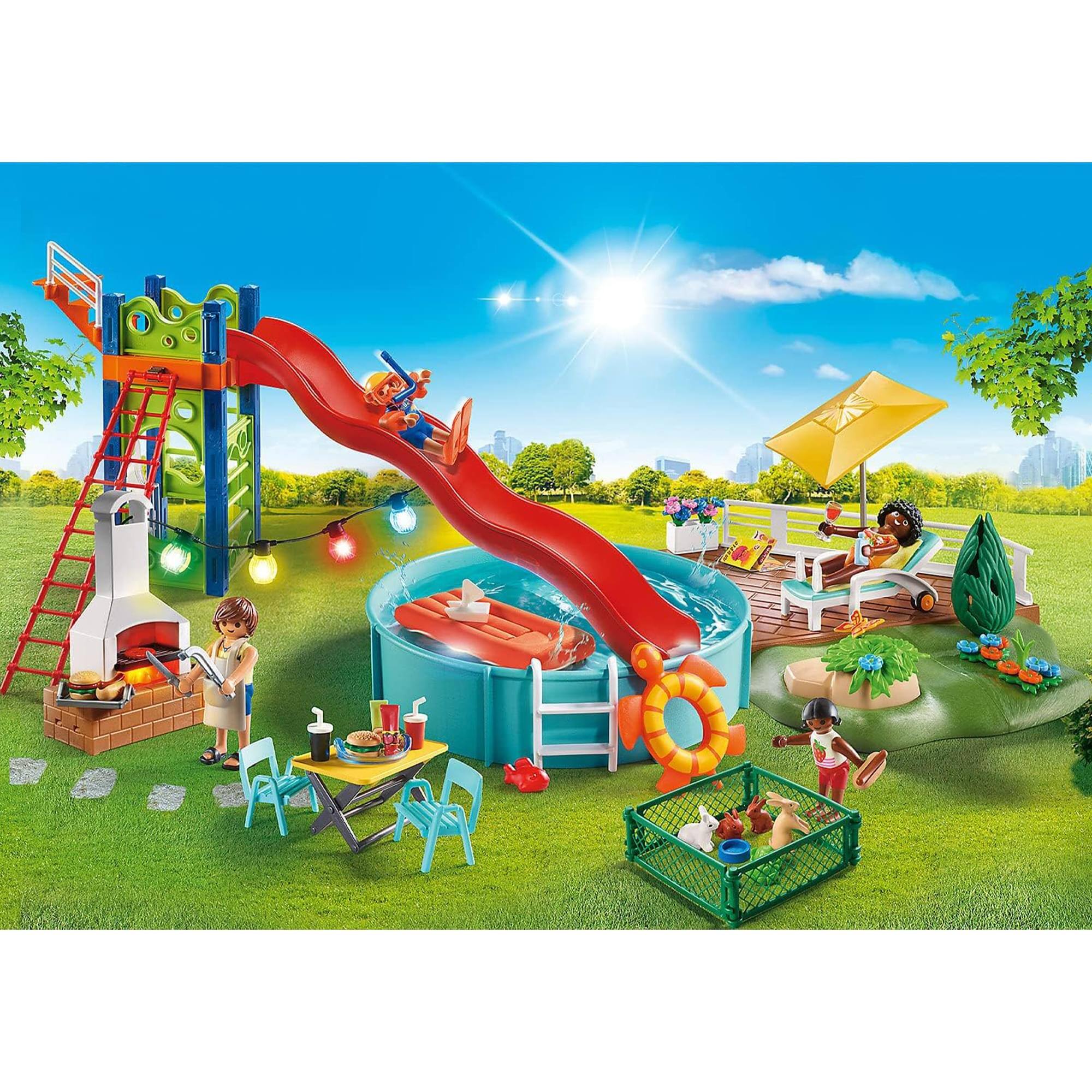 Alt View 2. Playmobil - Playmobil 70987 Pool Party Building Set - Multi-Color.