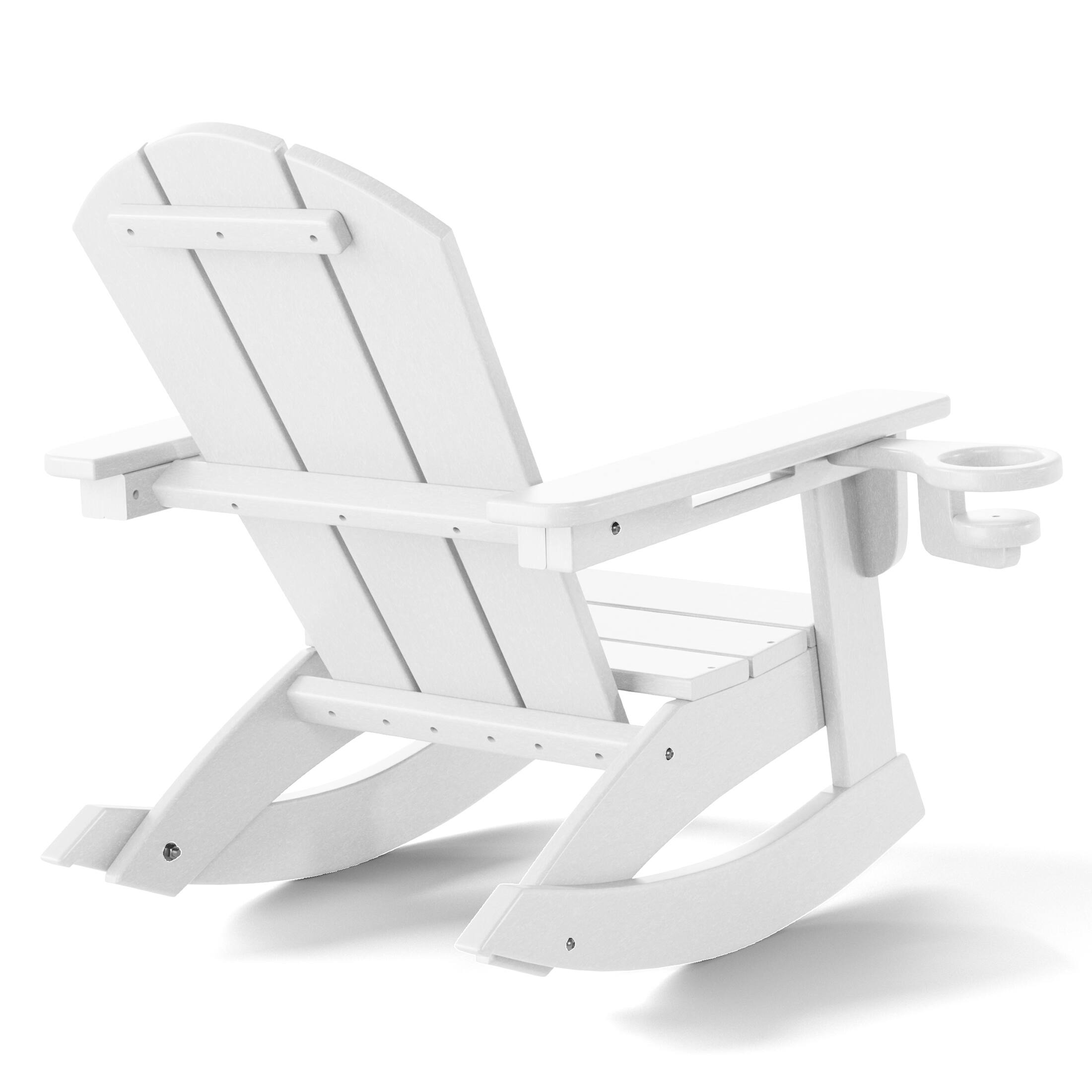 Alt View 1. WestinTrends - WestinTrends Malibu Outdoor HDPE Plastic Preschool Toddler Classic Adirondack Rocking Chairs (Set of 2) - White.