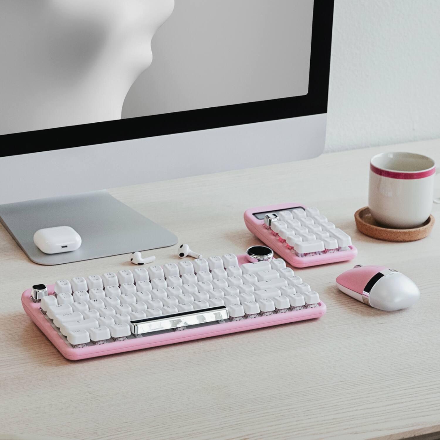 Angle. AZIO - Bluetooth Optical Mouse - Pink Blossom.