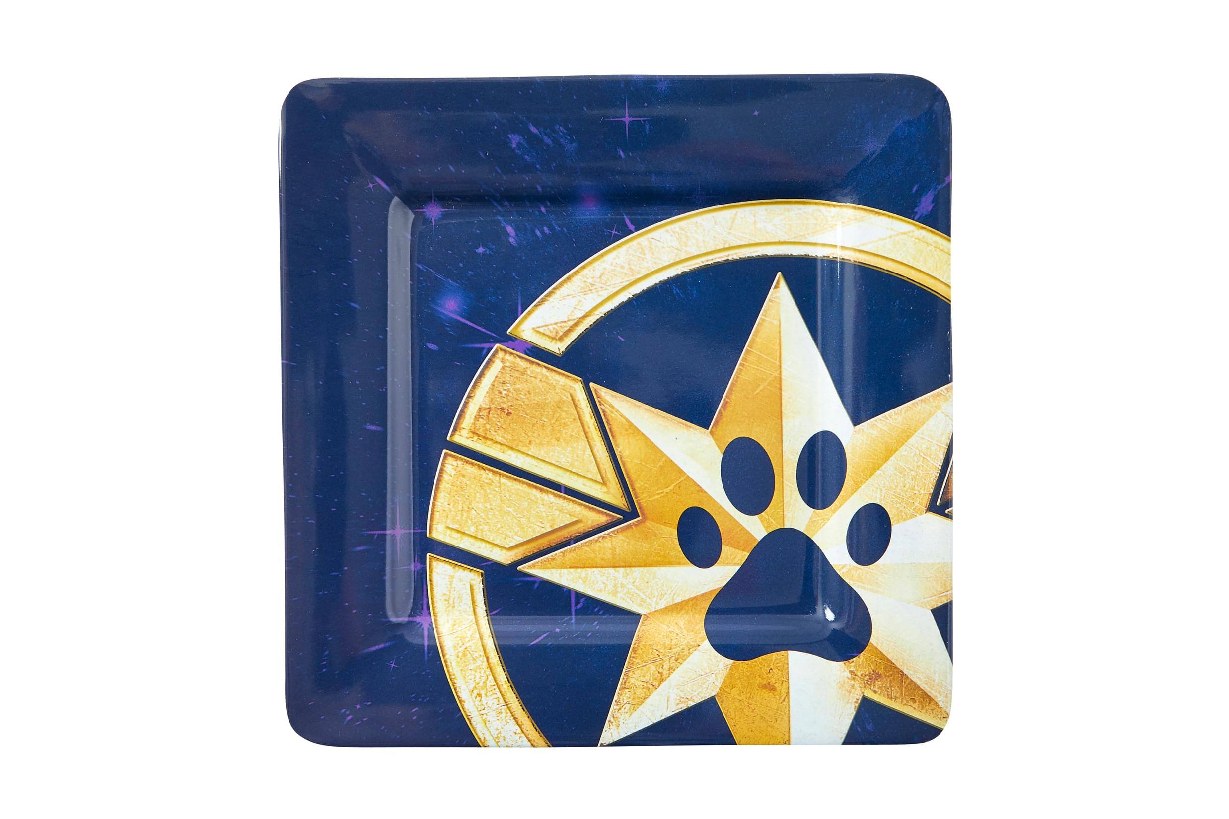 Alt View 2. Marvel - Marvel’s Captain Marvel Celestial Goose 4-Piece Melamine Plate Set - Blue.