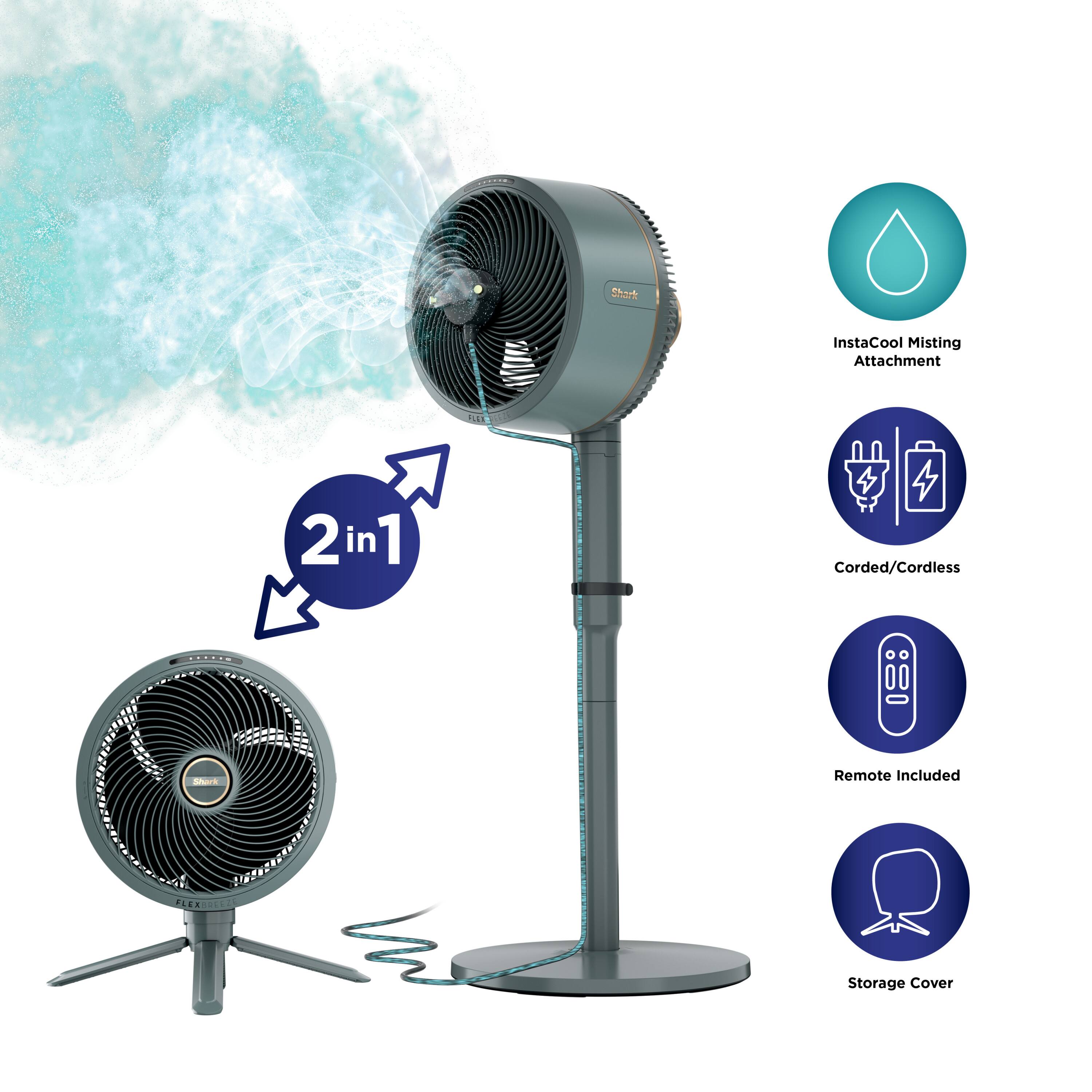 Shark InstaCool Misting Attachment PLAS 2 in 1 Corded/Cordless - Remote Included Storage Cover