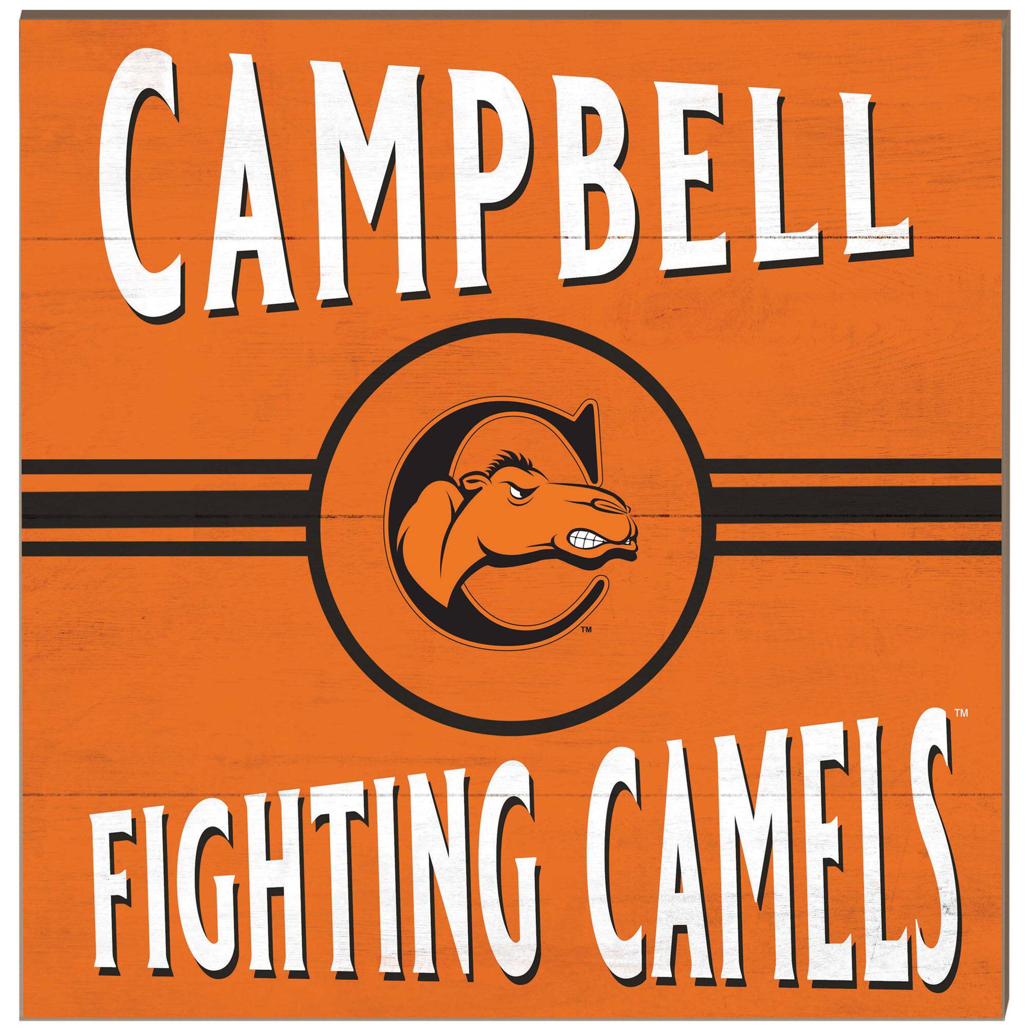 Campbell Fighting Camels 10" x 10" Retro Team Sign