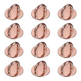 Unique Bargains - Metal Phone Charm Hook 0.7", 12pcs Adhesive Circle Shaped Finger Grip for Smartphones Keychain Tablet Case Accessories - Rose Gold