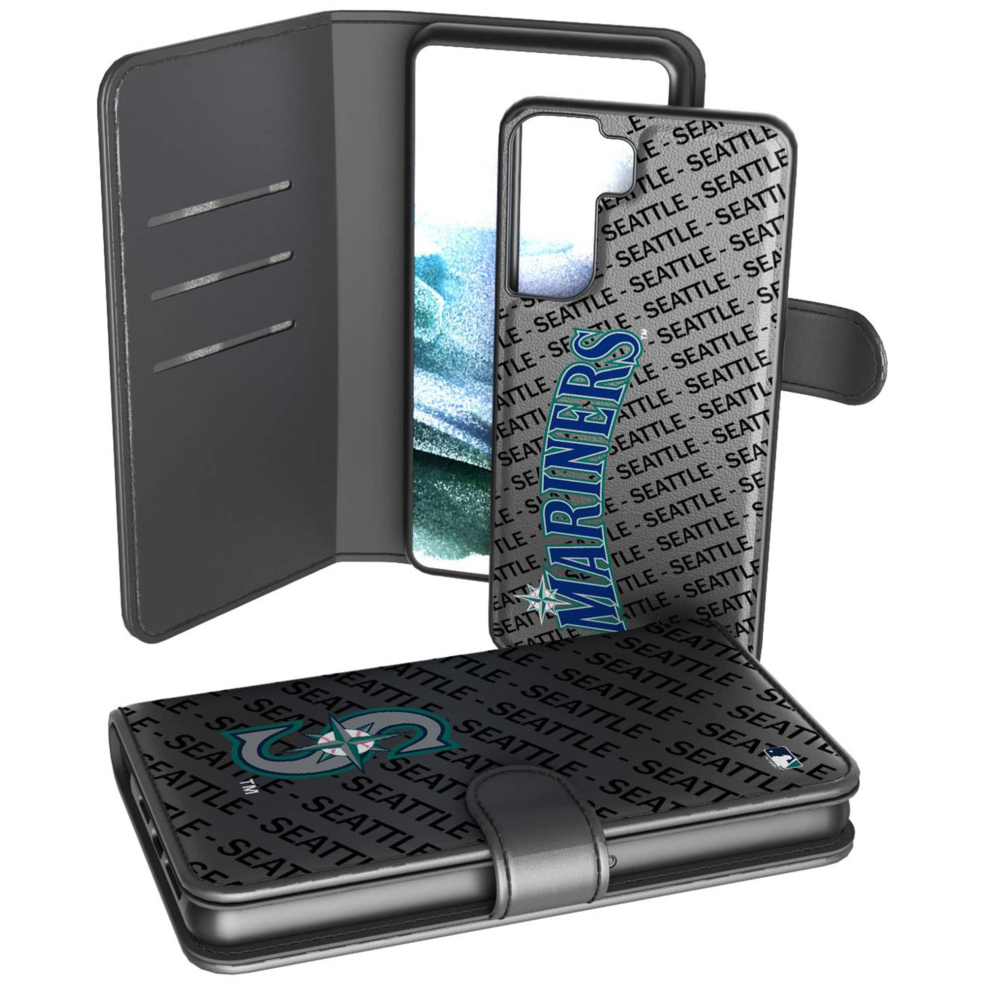 Keyscaper - MLB - Seattle Mariners Samsung Galaxy Mono Tilt Wallet Case - S10 - Multicolor