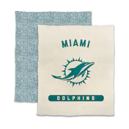 Logo Brands - Miami Dolphins 50- x 60- Luxe Dreams Throw Blanket - Oatmeal