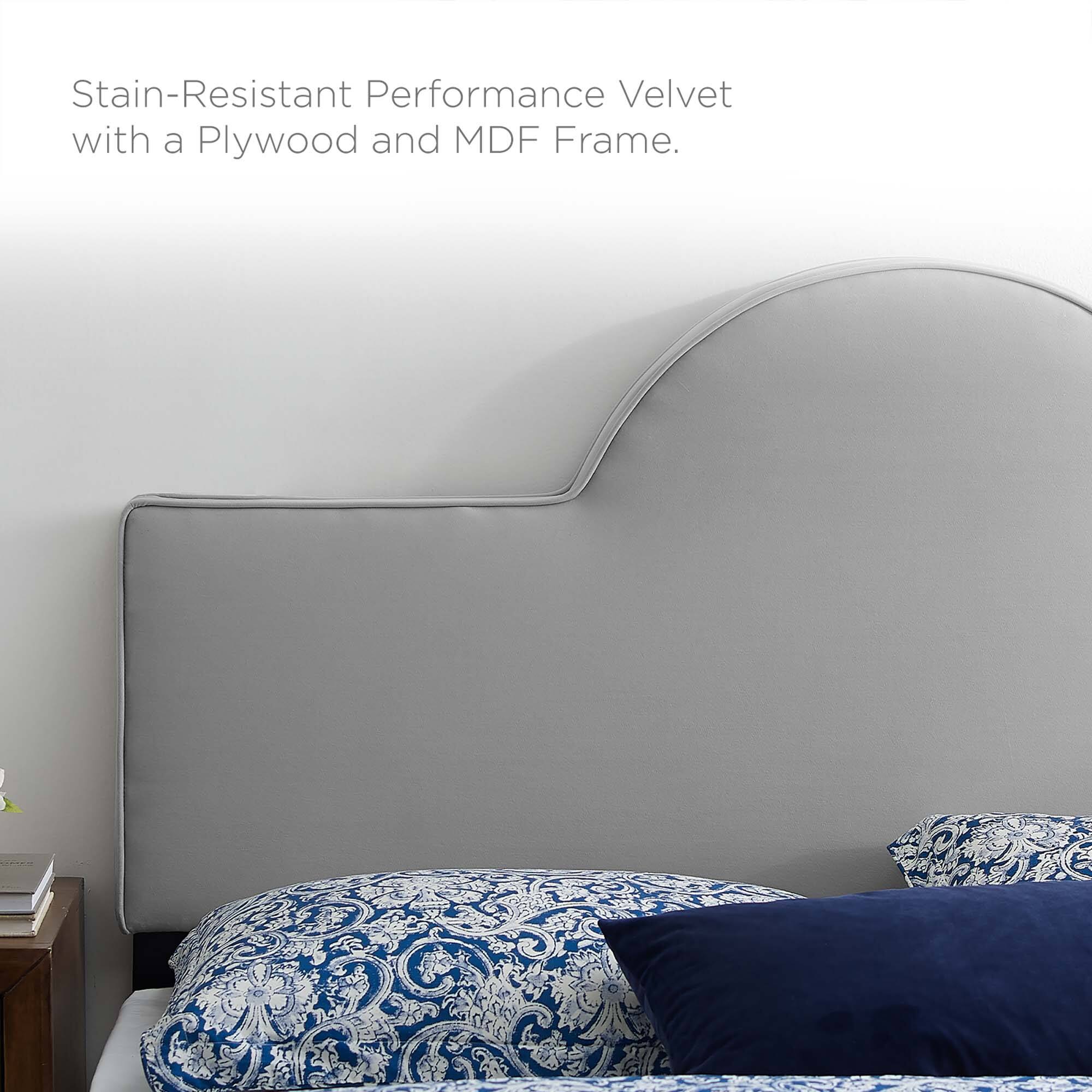 Stain-Resistant Performance Velvet with a Plywood and MDF Frame.