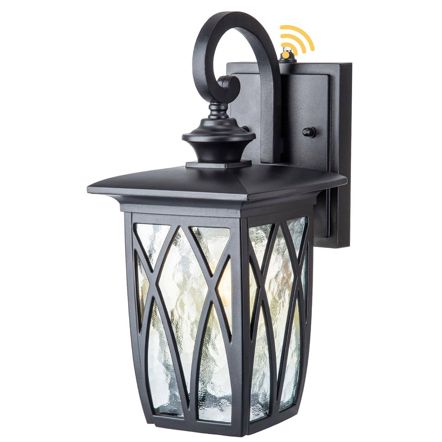 Front. Comfort Essence - Dusk To Dawn Outdoor Wall Sconce Lighting Exterior Mount Lantern Waterproof Anti rust Porch Light Fixture M - 02-Large Dusk to Dawn Sensor.