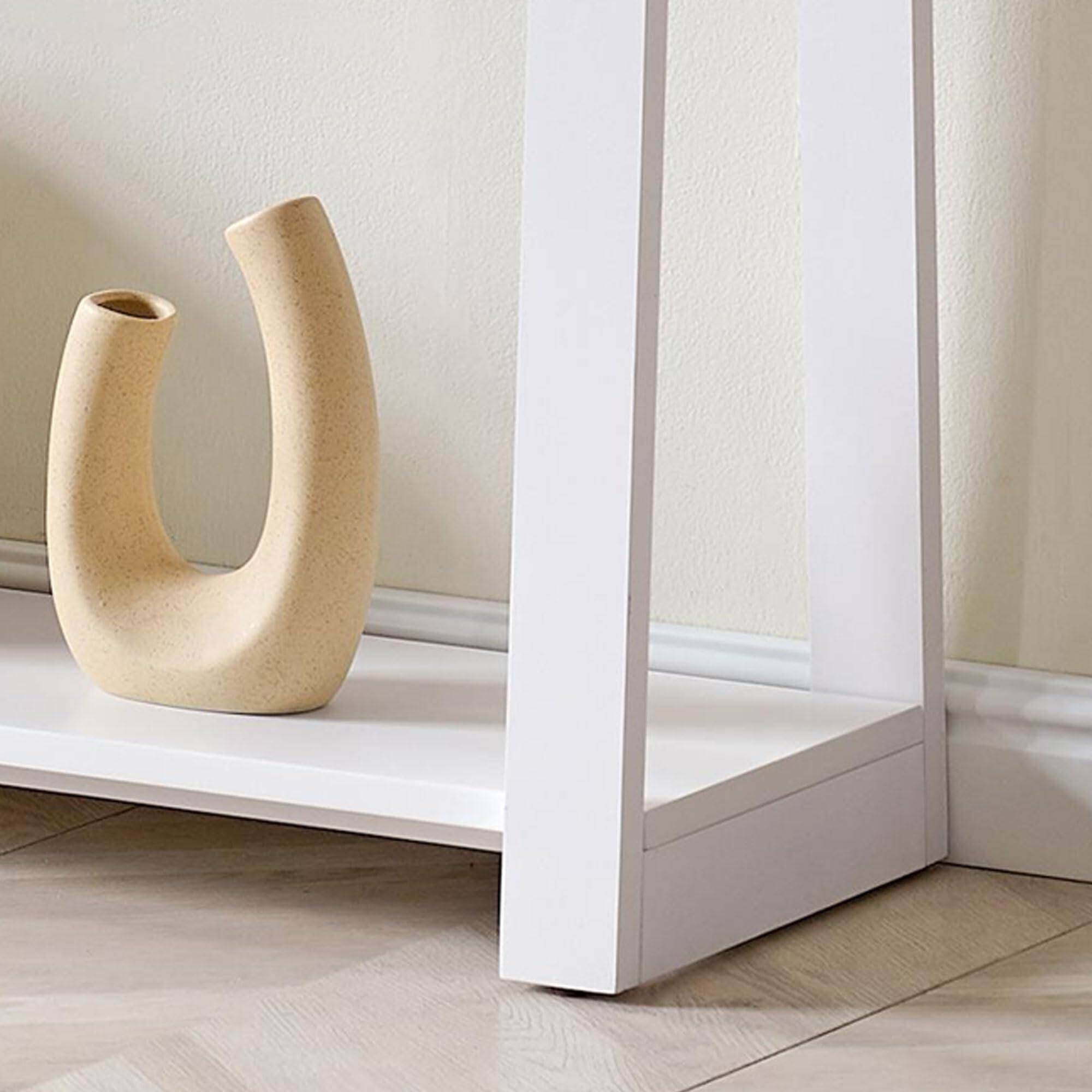 Alt View 2. Kings Brand Furniture - Kings Brand Furniture Emma Narrow Console Table with Lower Shelf - Open White.