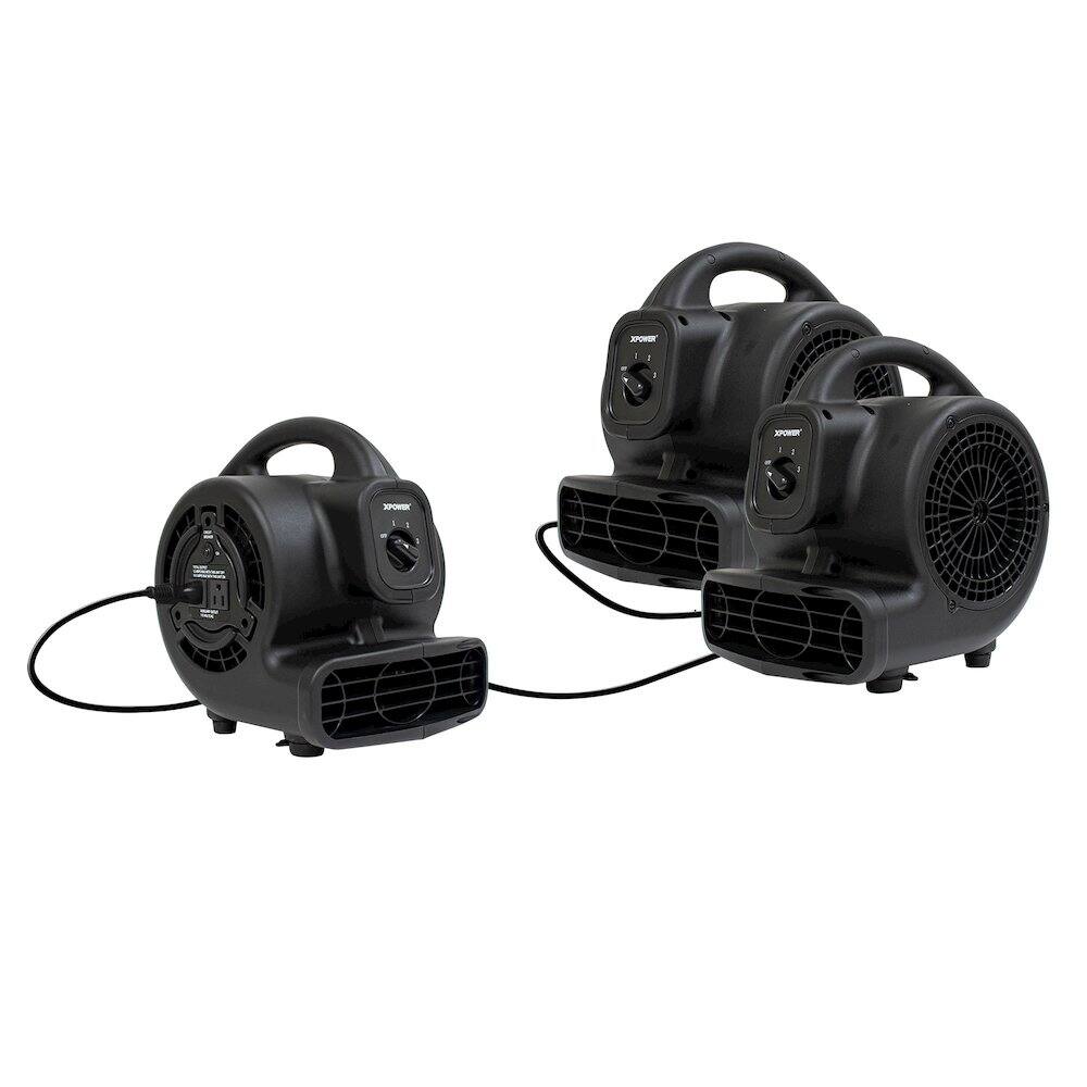 Alt View 1. XPOWER - P-80A 600 CFM Multi-Purpose Mini Air Mover, Utility Fan, Dryer, Blower - Black - Black.