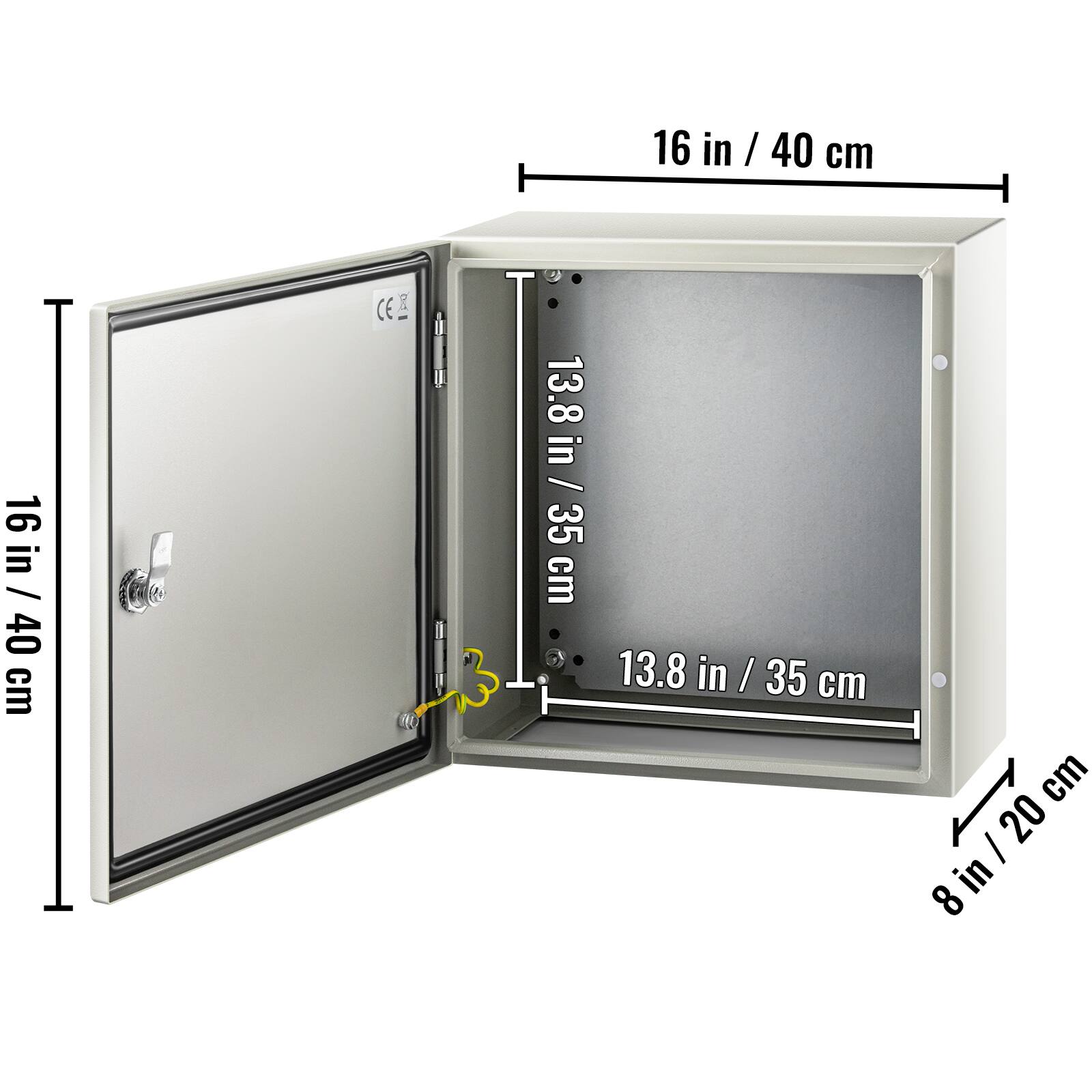 16 in / 40 cm  
13.8 in / 35 cm  
8 in / 20 cm