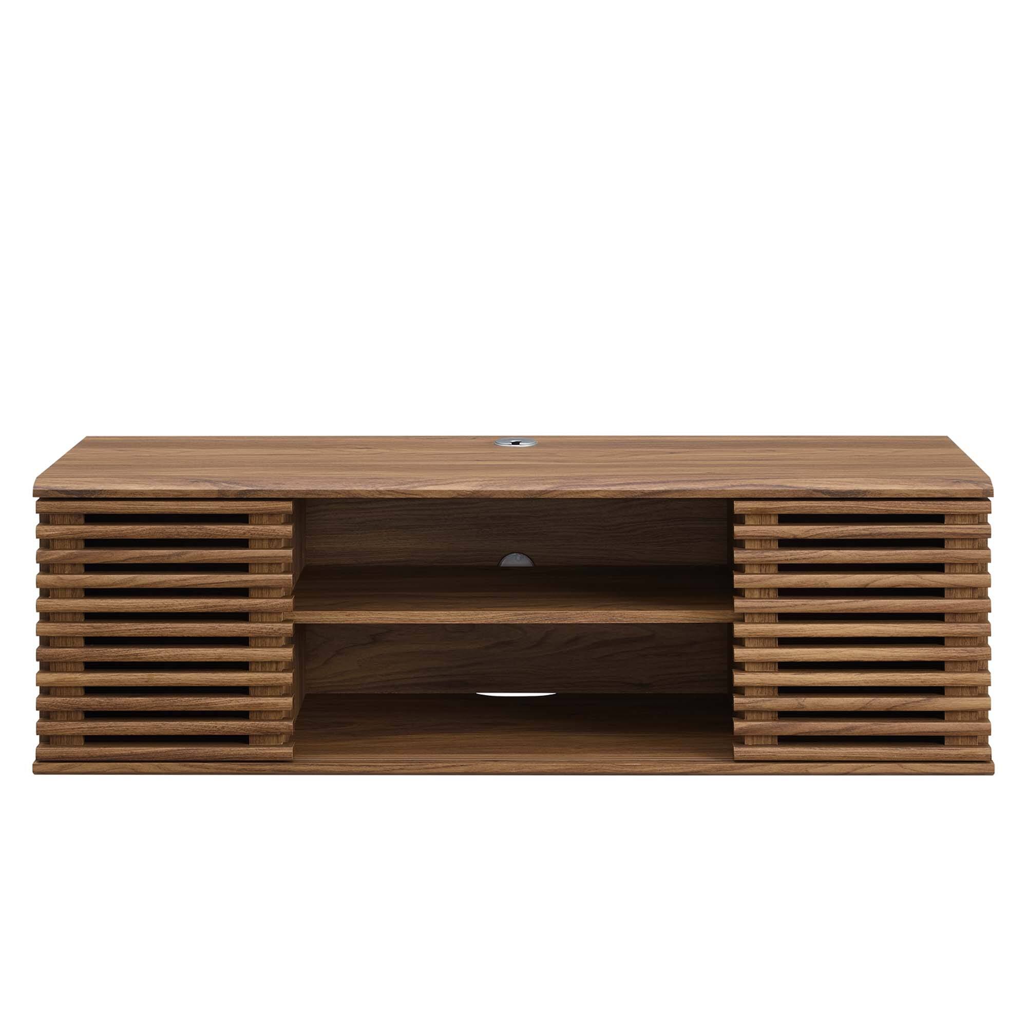 Left. Modway - Render 46" Wall-Mount Media Console TV Stand by Modway - Walnut.