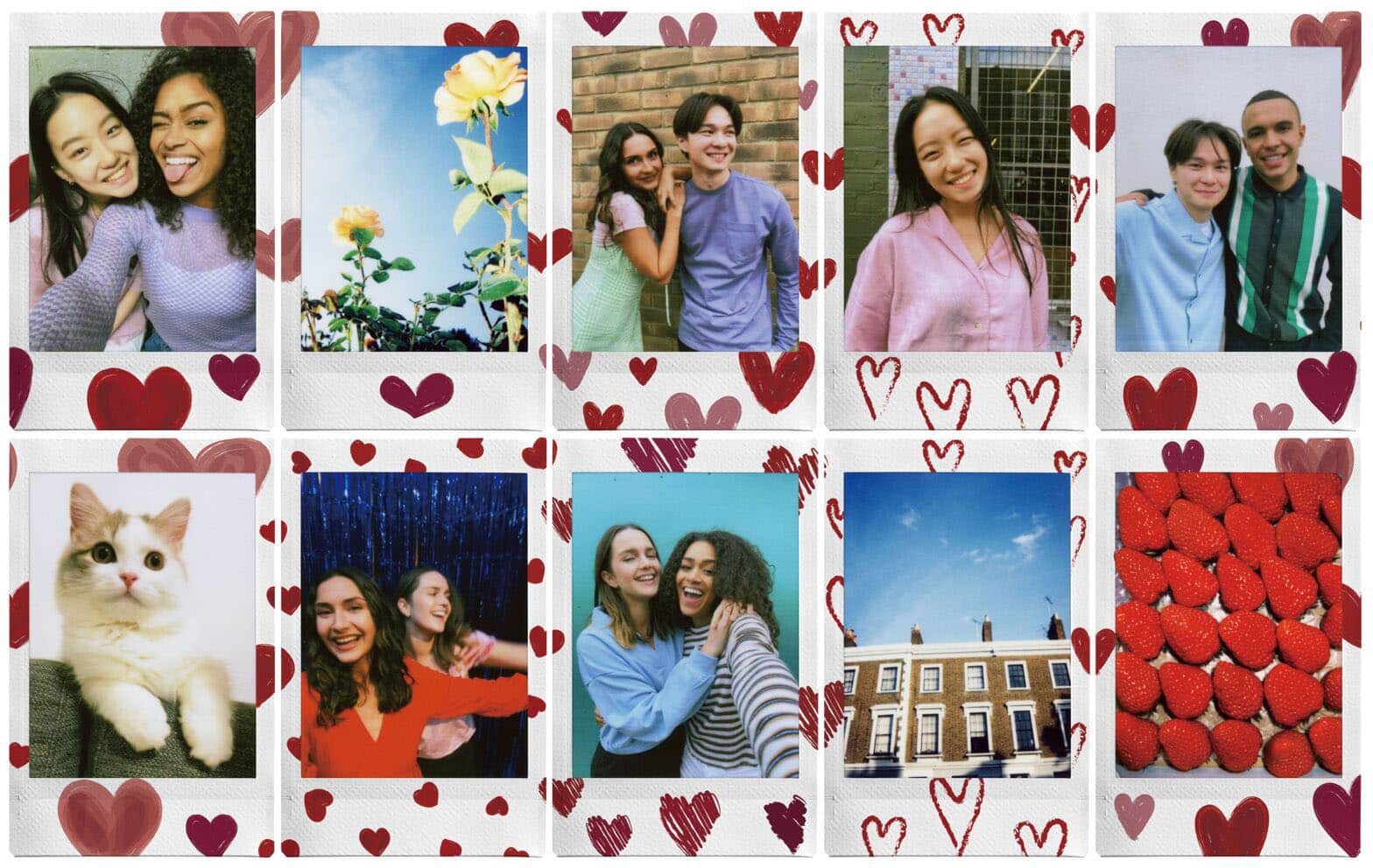 Fujifilm - Instax Mini Heart Sketch Film - Instant Print Cam