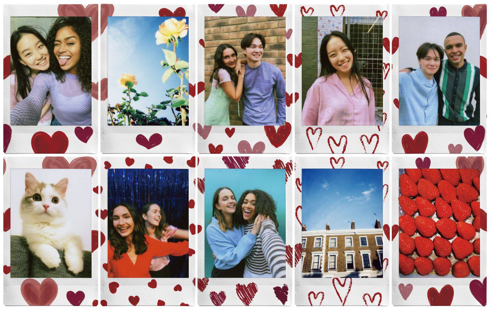 Left. Fujifilm - Instax Mini Heart Sketch Film - Instant Print Camera Compatilble.