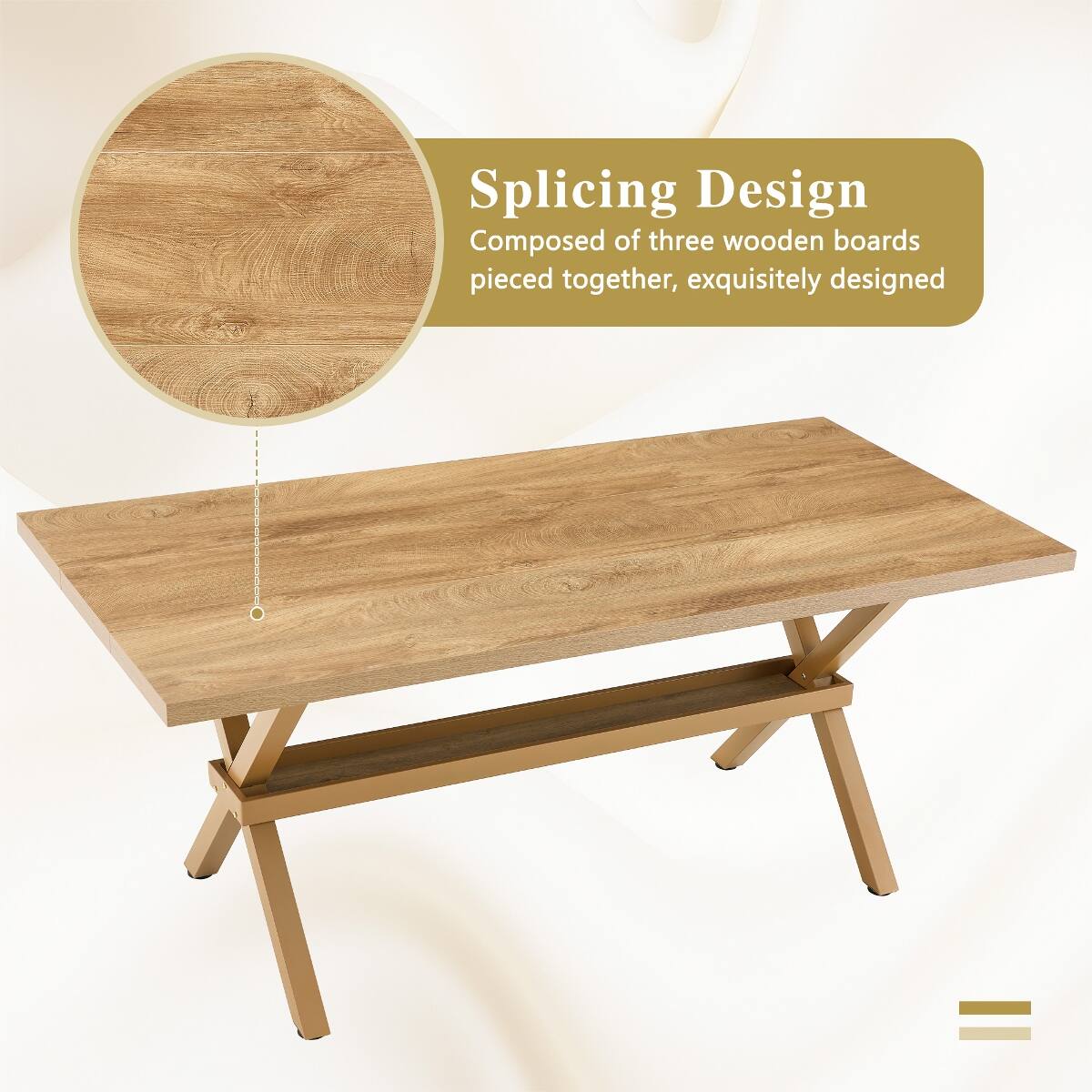 Splicing Design  
Composed of three wooden boards pieced together, exquisitely designed
