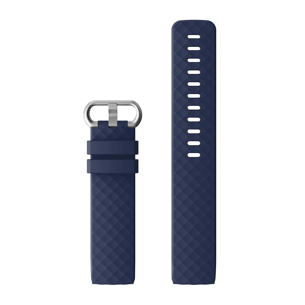 Back. StrapsCo - Active Band Silicone Rubber Watch Strap For Fitbit Charge 3 & Charge 4 (Medium-Long) - Blue.