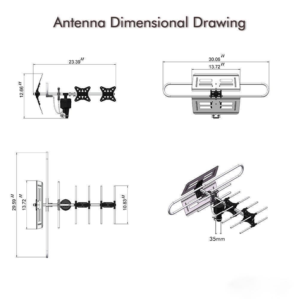 Antenna Dimensional Drawing

12.66"
23.39"
30.06" 13.72"
29.59" 13.72"
10.83"
35mm