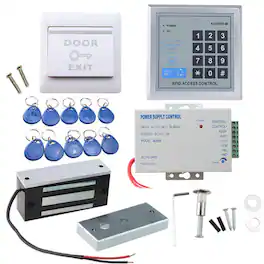 AGPtek - Full Set RFID Door Access Control System Kit Electric Magnetic Lock - White