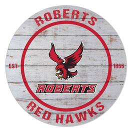Jardine - Roberts Wesleyan Redhawks 20" x 20" Indoor/Outdoor Weathered Circle Sign - White