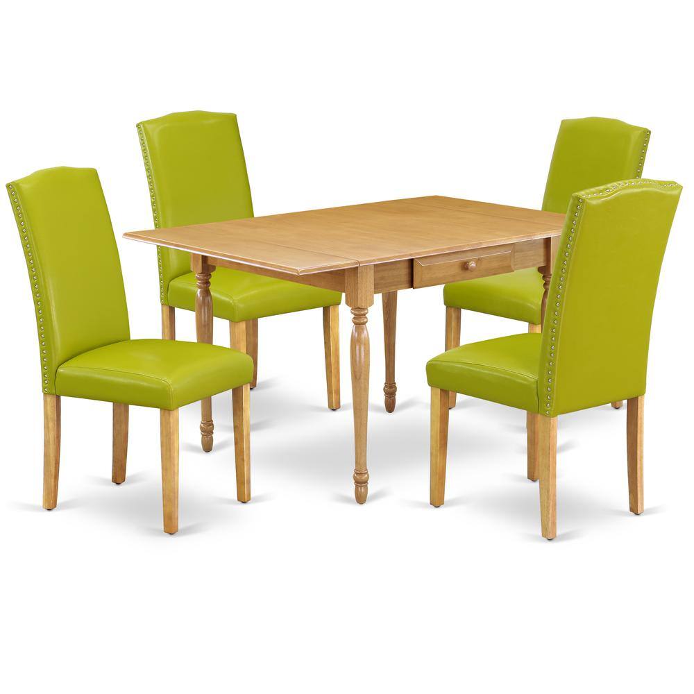 Left. East West Furniture - Dining Room Set Oak - Brown.