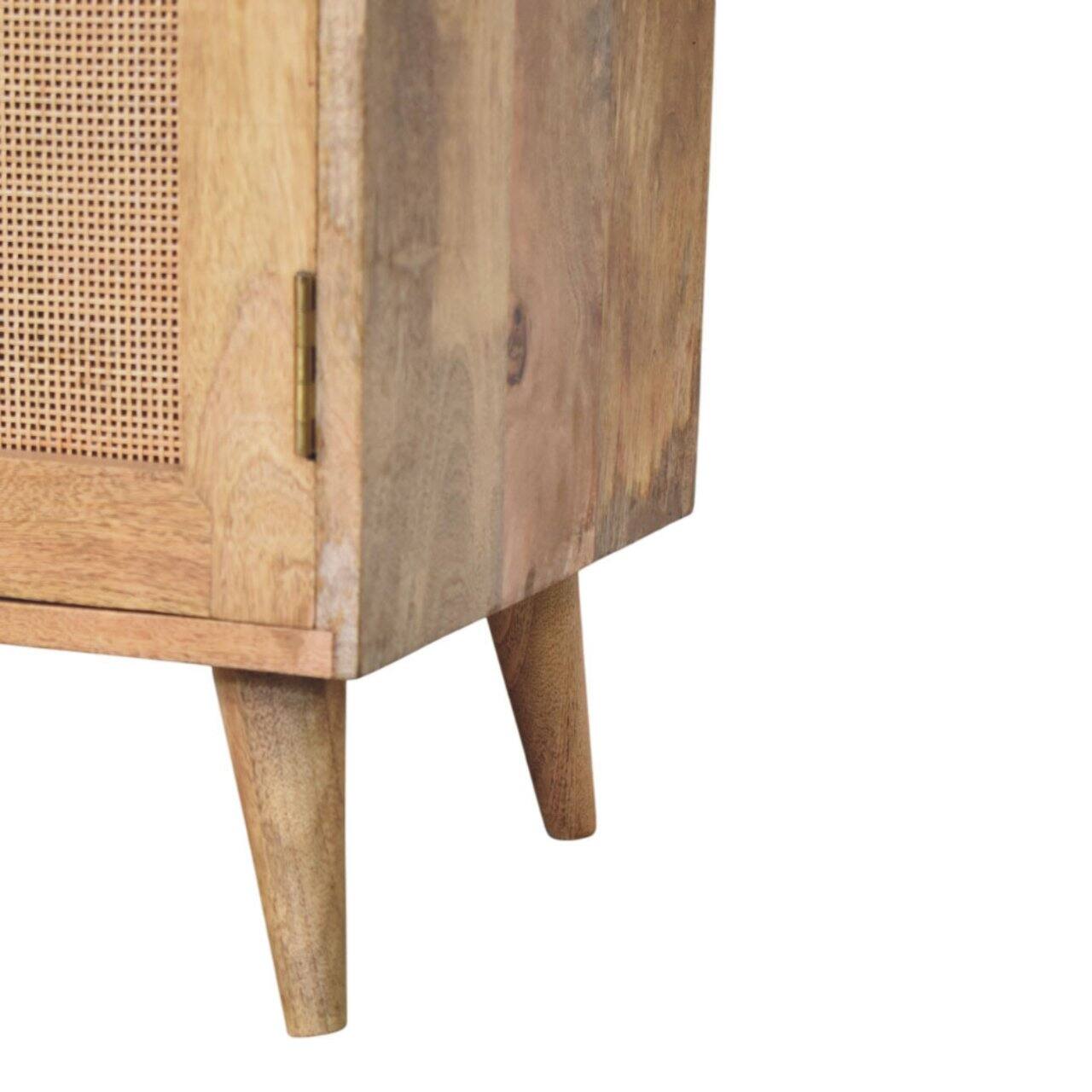 Alt View 4. Artisan Furniture - Artisan Furniture Solid Wood Larissa 2 slot Oak-ish Bench Unit, Upholstered, 1 Door, 2 Shelves, Brown and White - Brown and White.