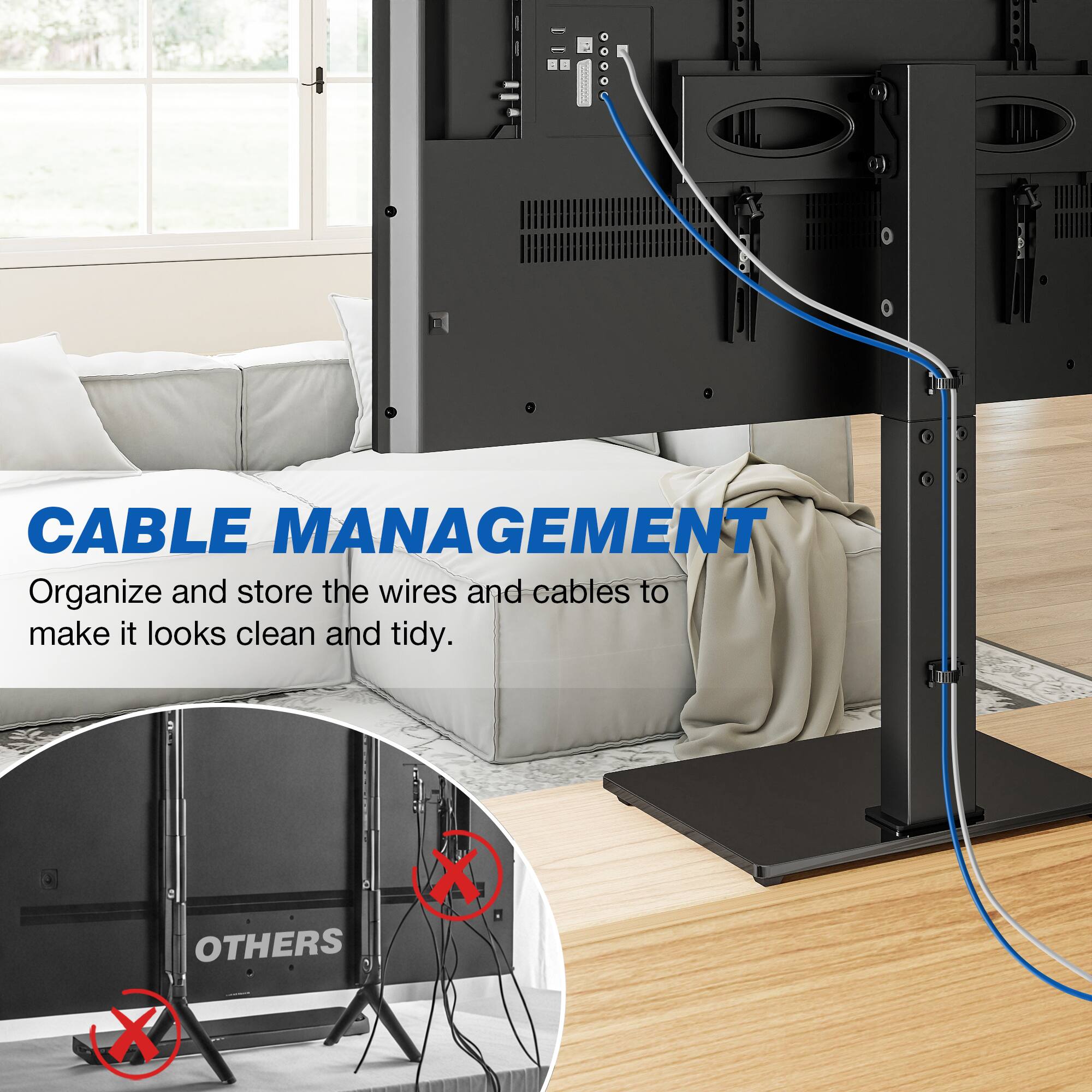 CABLE MANAGEMENT  
Organize and store the wires and cables to make it looks clean and tidy.  

OTHERS
