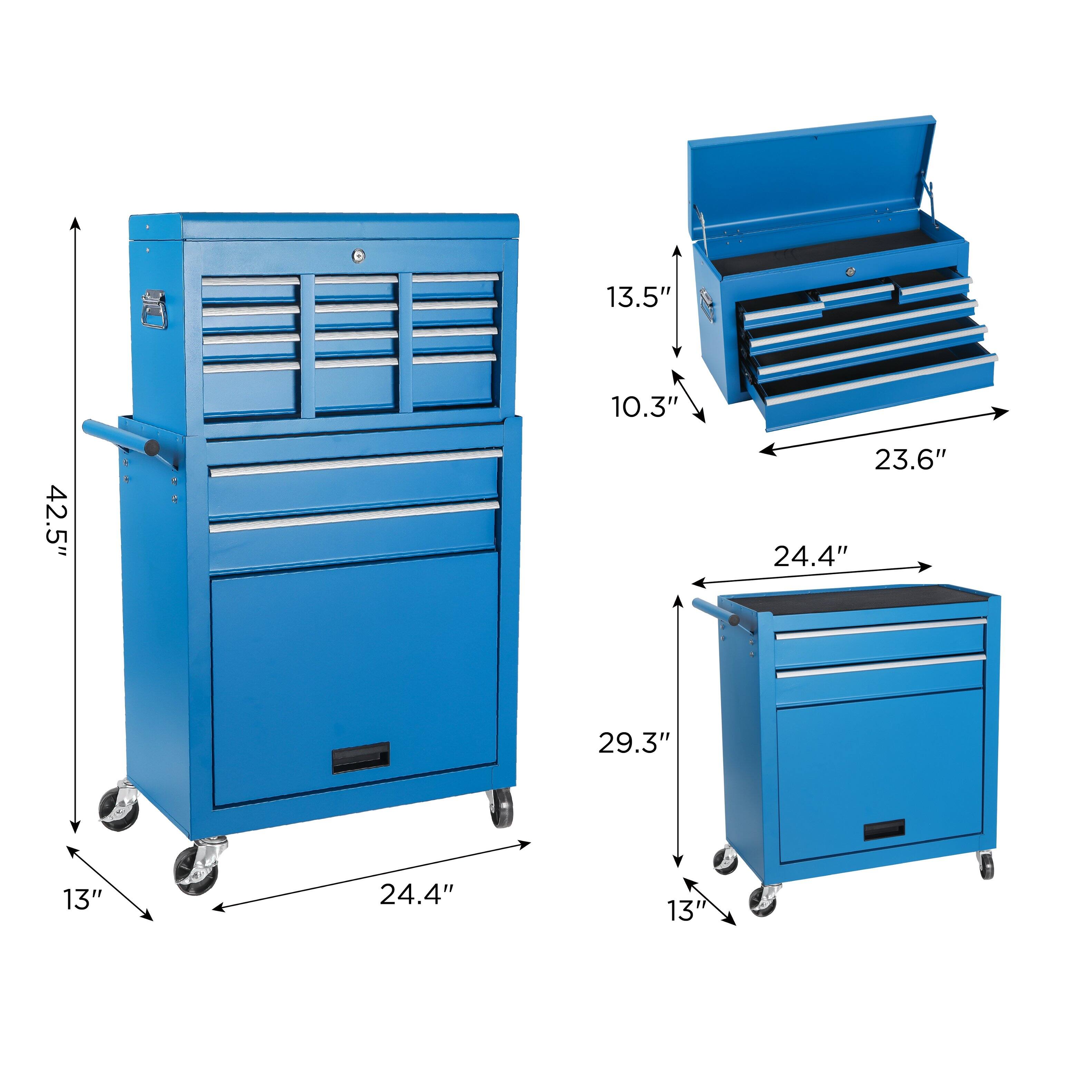 - Height: 42.5"
- Width: 24.4"
- Depth: 29.3"
- Drawer Height: 13"
- Drawer Width: 24.4"
- Drawer Depth: 23.6"
- Cabinet Height: 13.5"
- Cabinet Width: 10.3"