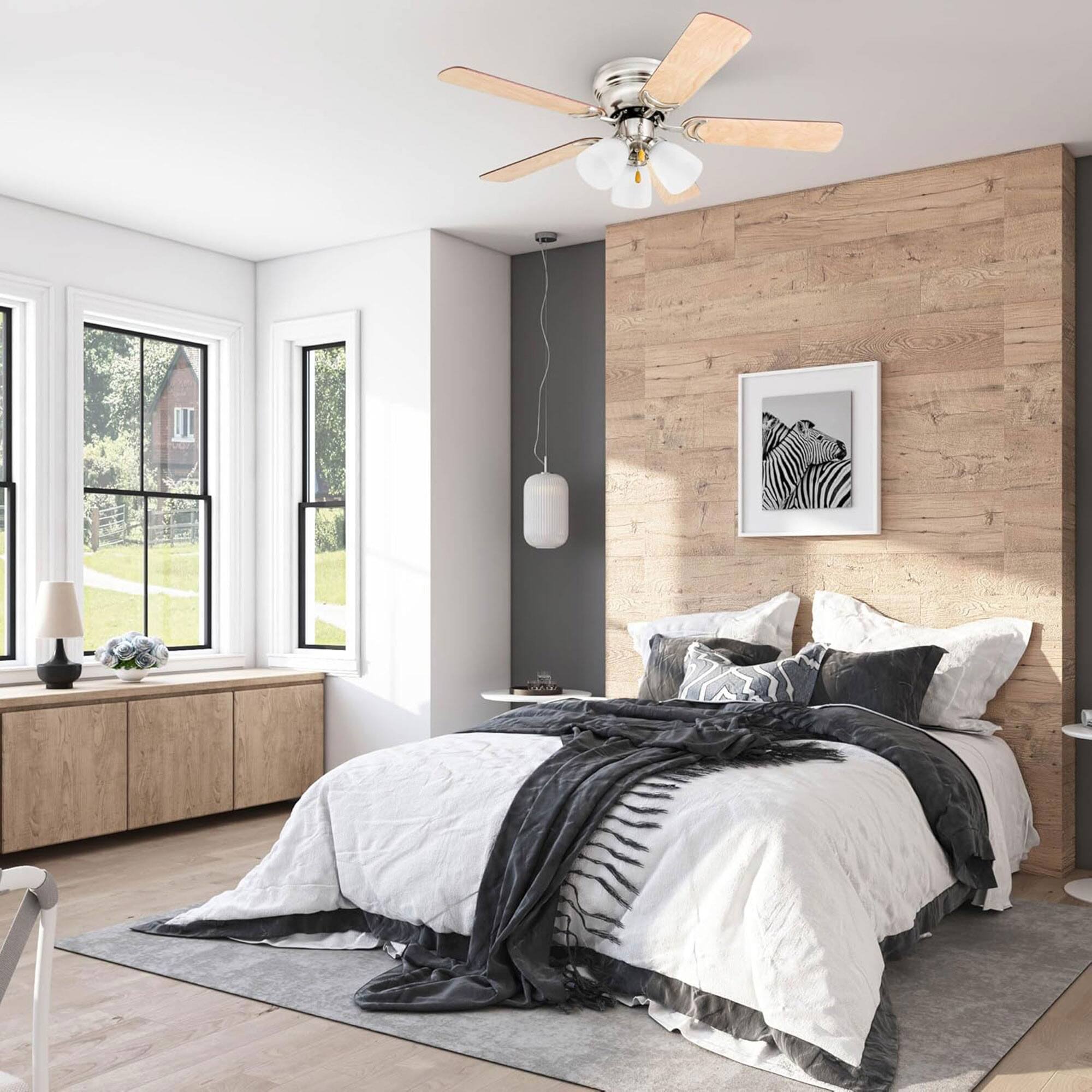Alt View 4. Prominence Home - Prominence Home Whitley 42 Inch Indoor Ceiling Fan with Pull Chain, Bright Brass - Bright Brass.