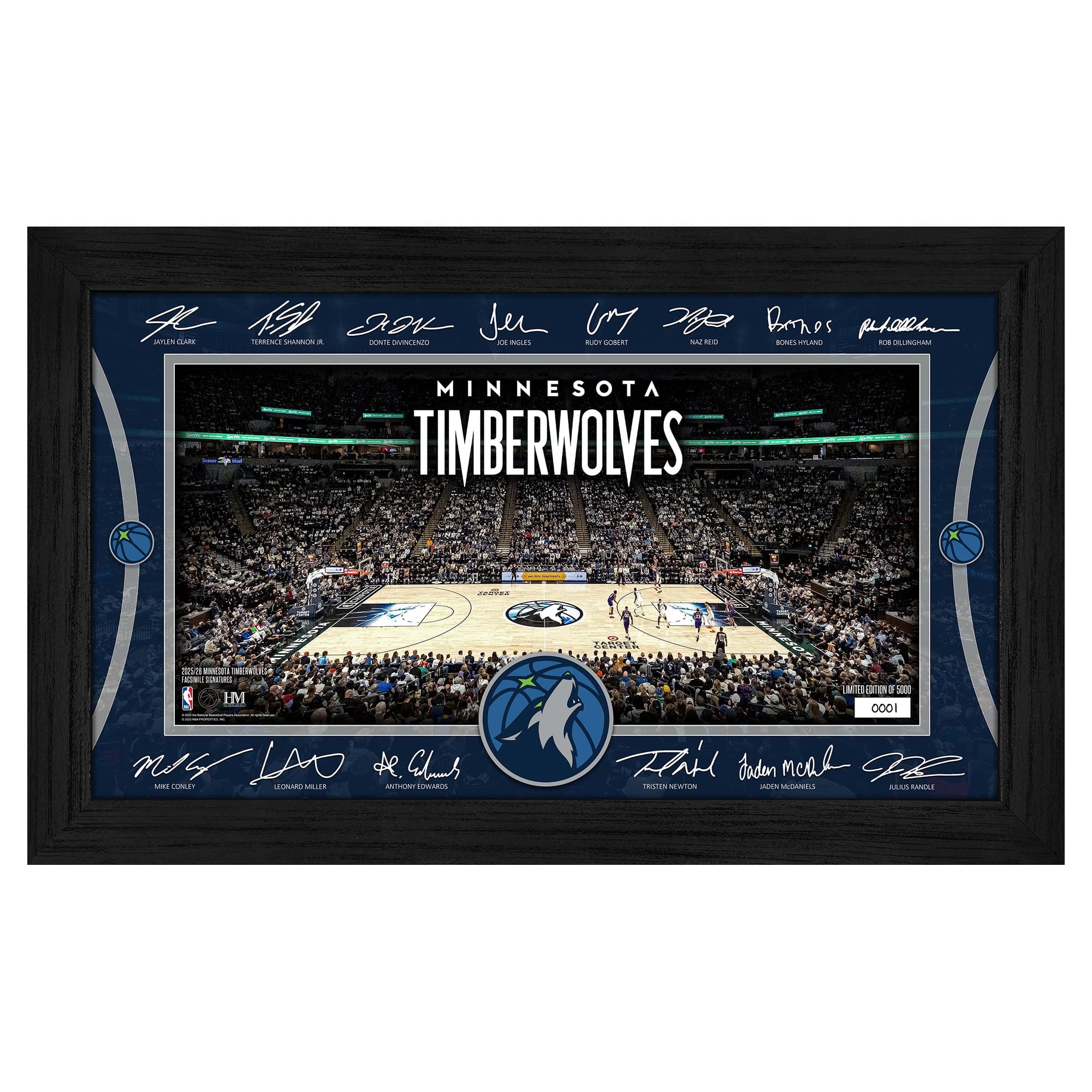 Highland Mint - Minnesota Timberwolves 2025 Signature Court Framed Picture - Multicolor
