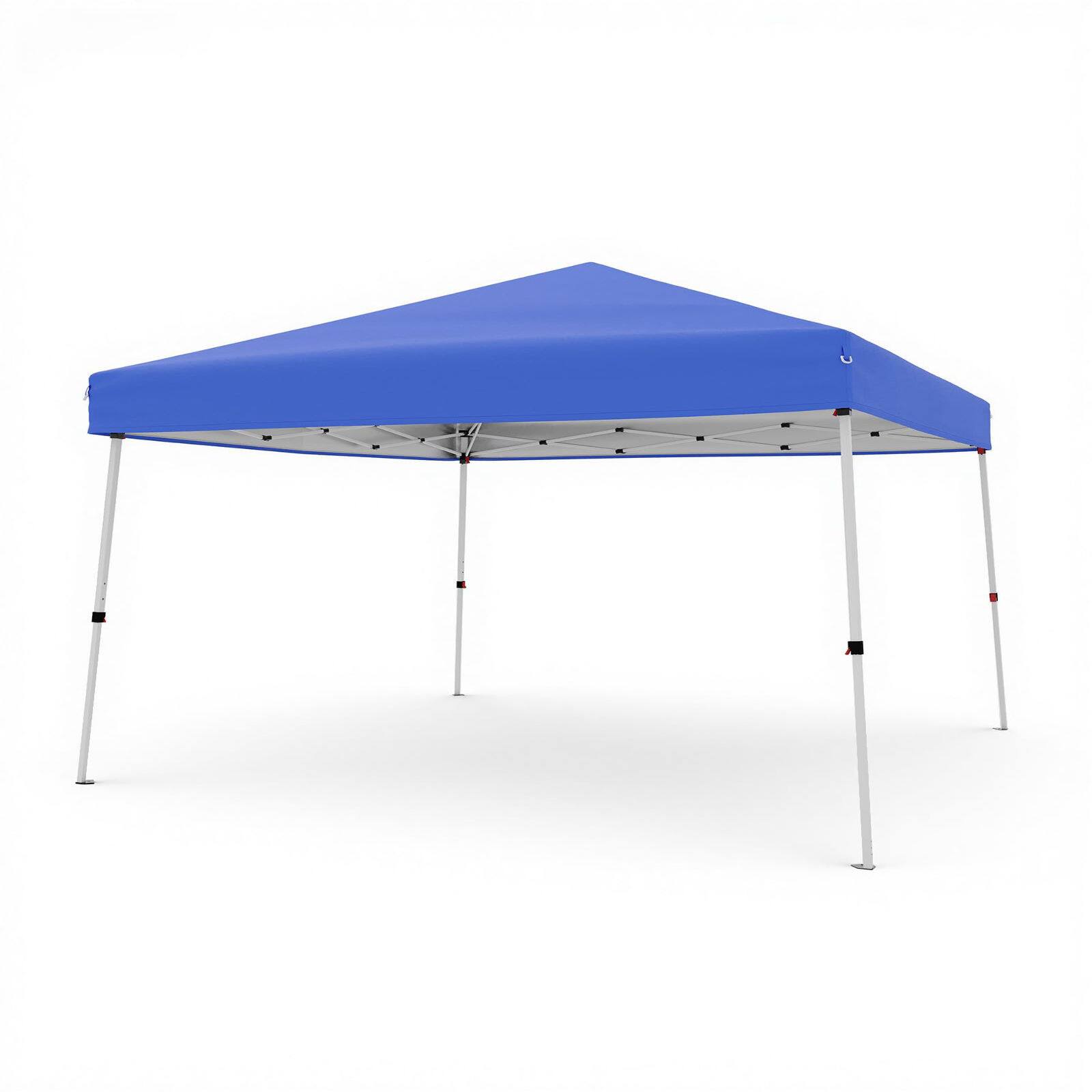 Front. GAOMON - GAOMON 10x10 FT Pop Up Canopy Tent w/ Slant Legs, 8x8 FT Cover, Portable Outdoor Shelter w/ Carry Bag,Blue - Blue.