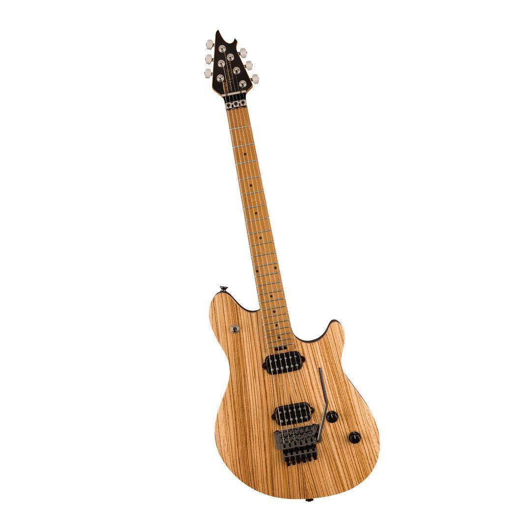 Left. EVH - EVH Wolfgang WG Standard Exotic Zebrawood Electric Guitar - Natural.