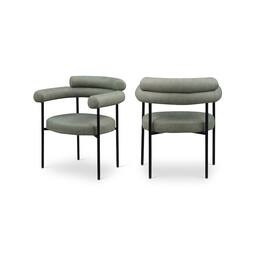 Meridian Furniture - Blake Vegan Leather Dining Chair, Set of 2 - Green