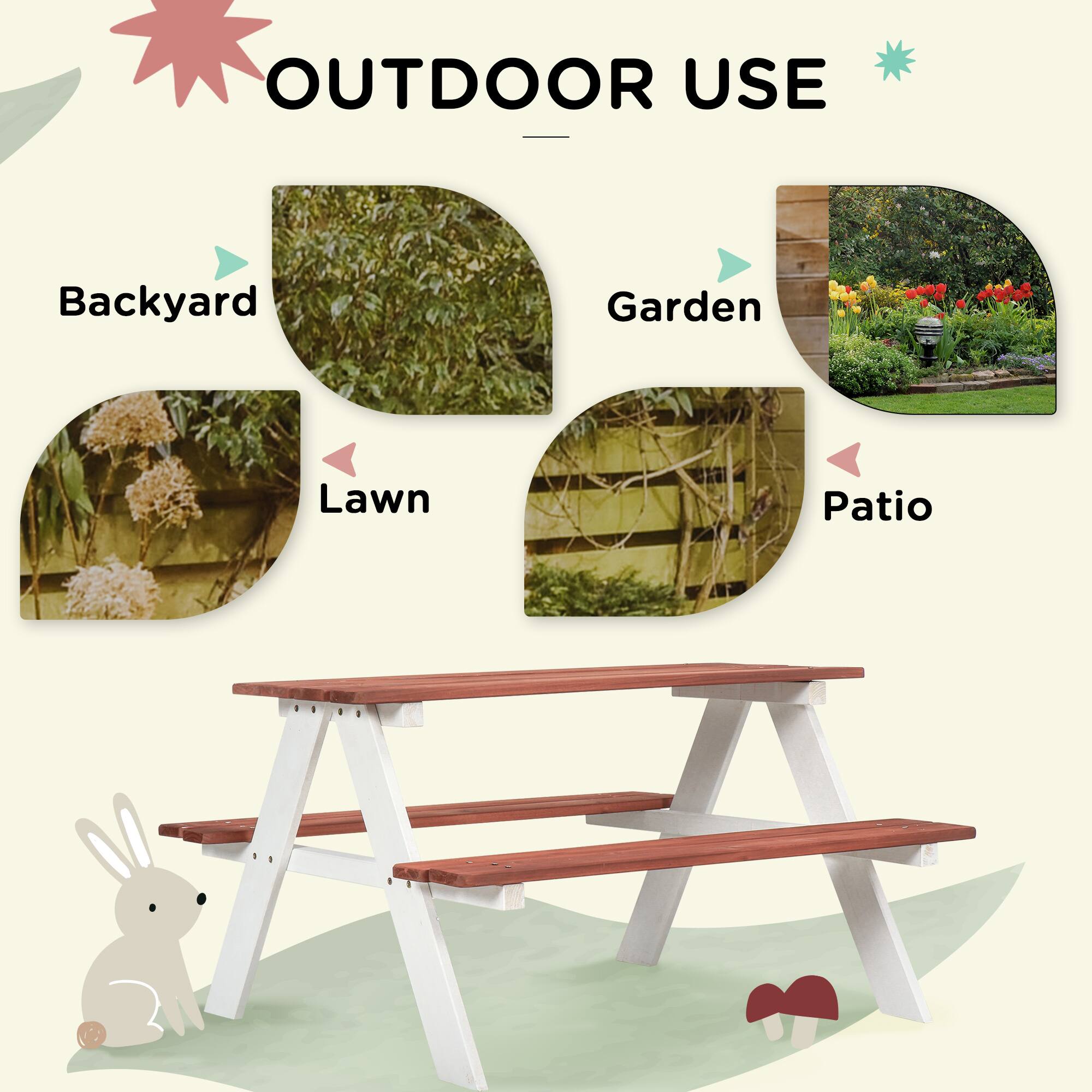 OUTDOOR USE

- Backyard
- Garden
- Lawn
- Patio