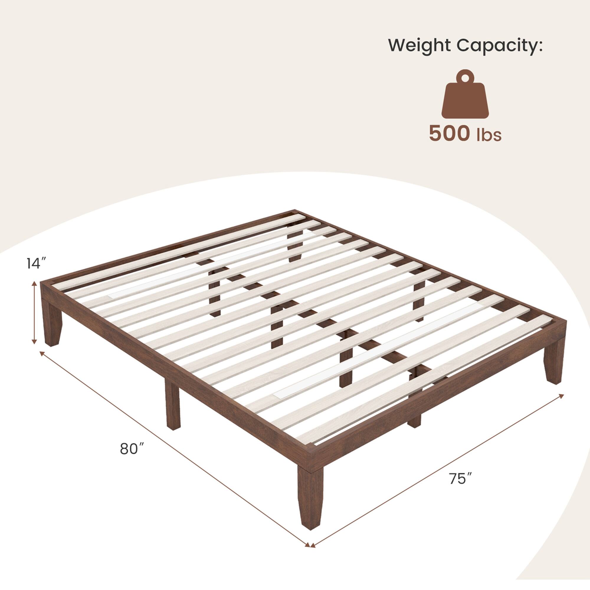 Weight Capacity: 500 lbs

14" x 80" x 75"