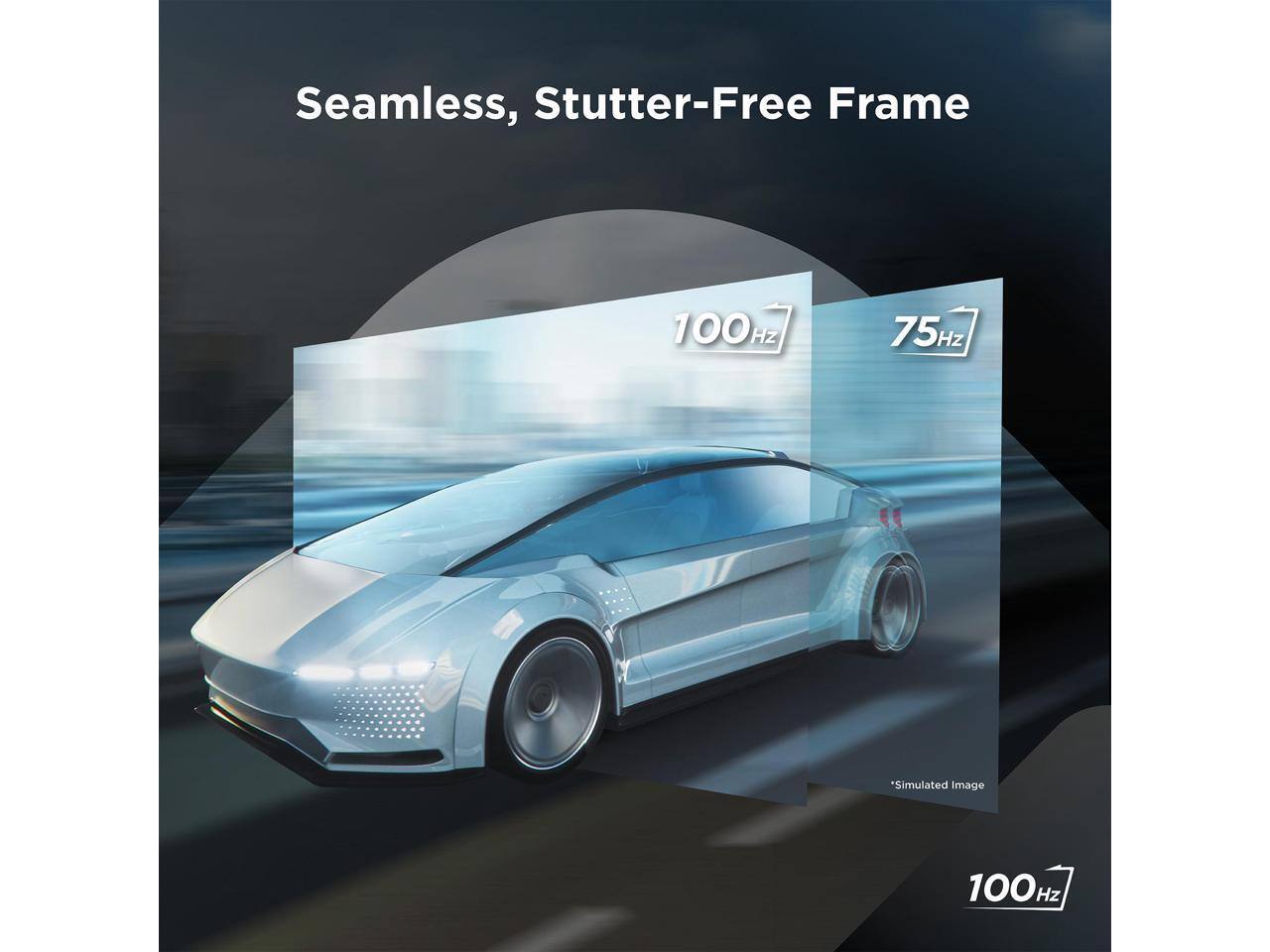 Seamless, Stutter-Free Frame  
100 Hz  
75 Hz  
*Simulated Image