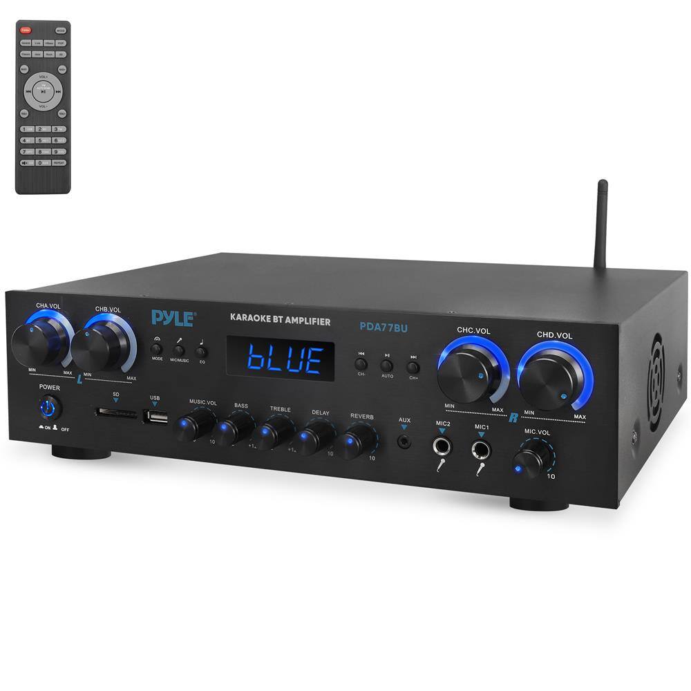 PYLE - Wireless BT Streaming Stereo Amplifier R - Black
