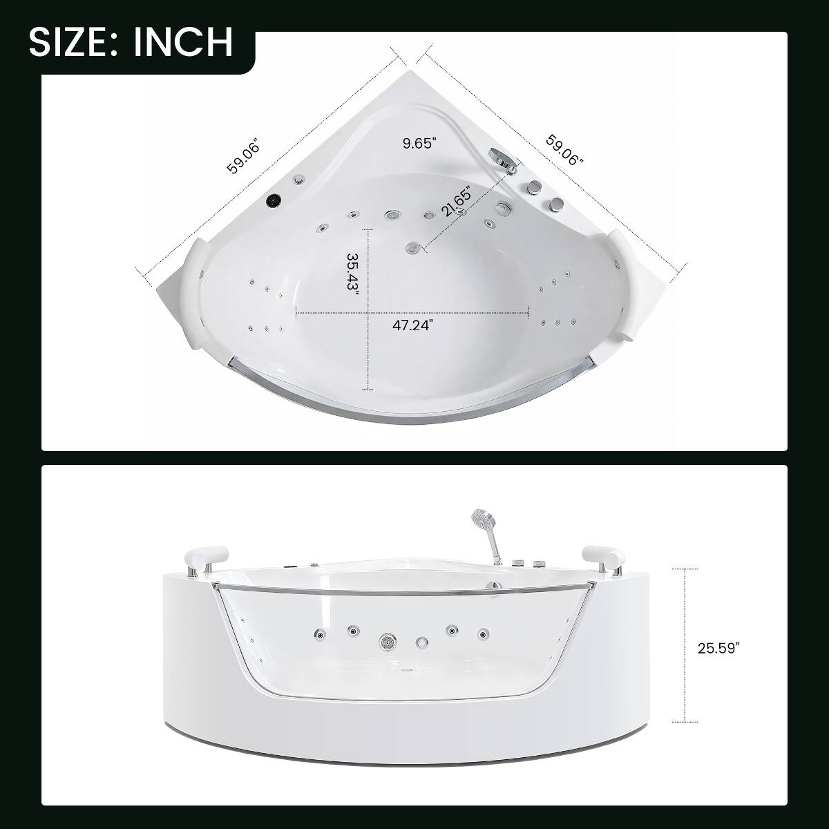 SIZE: INCH  
59.06"  
35.43"  
9.65" 21.65" 47.24"  
59.06"  
25.59"
