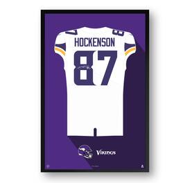 Sporticulture - T.J. Hockenson Minnesota Vikings 27" x 39" Framed Jersey Print - White