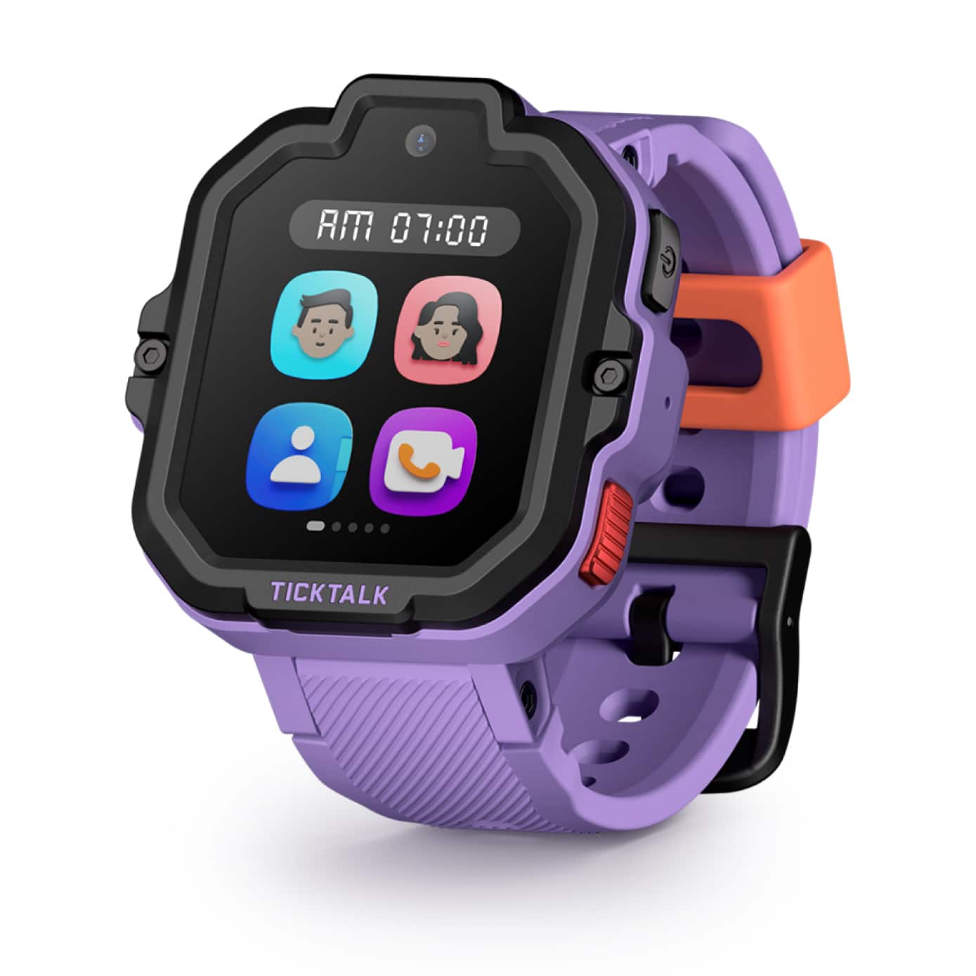 TickTalk - 5 Kids Smartwatch with Voice & Video Call, Text, GPS, SOS & School Mode - AT&T - Purple - (2025)
