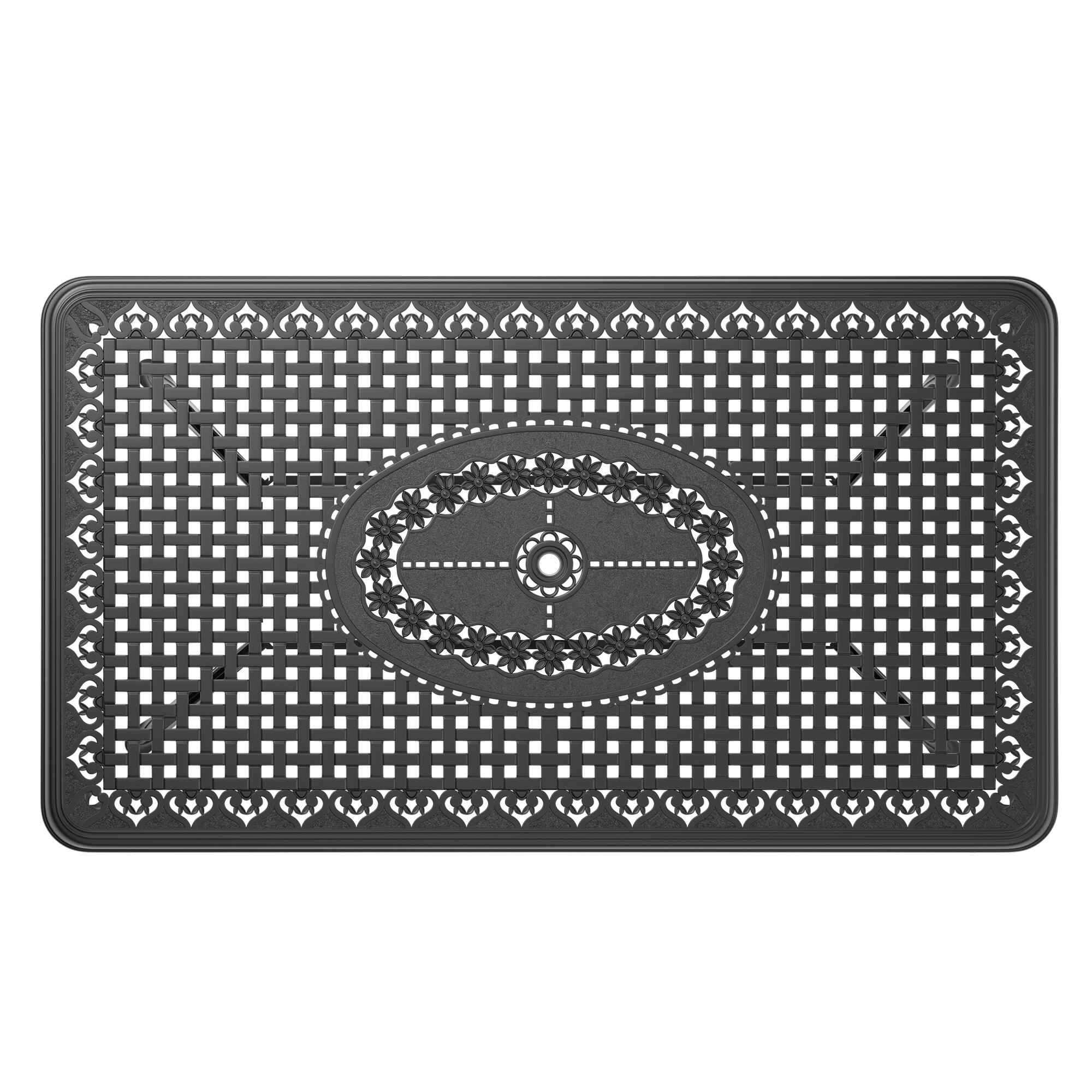 Alt View 1. Anysun - 7-Piece All-Weather Cast Aluminum Dining Set with 6 Swivel Chairs & Rectangular Table, Black Frame - Black.