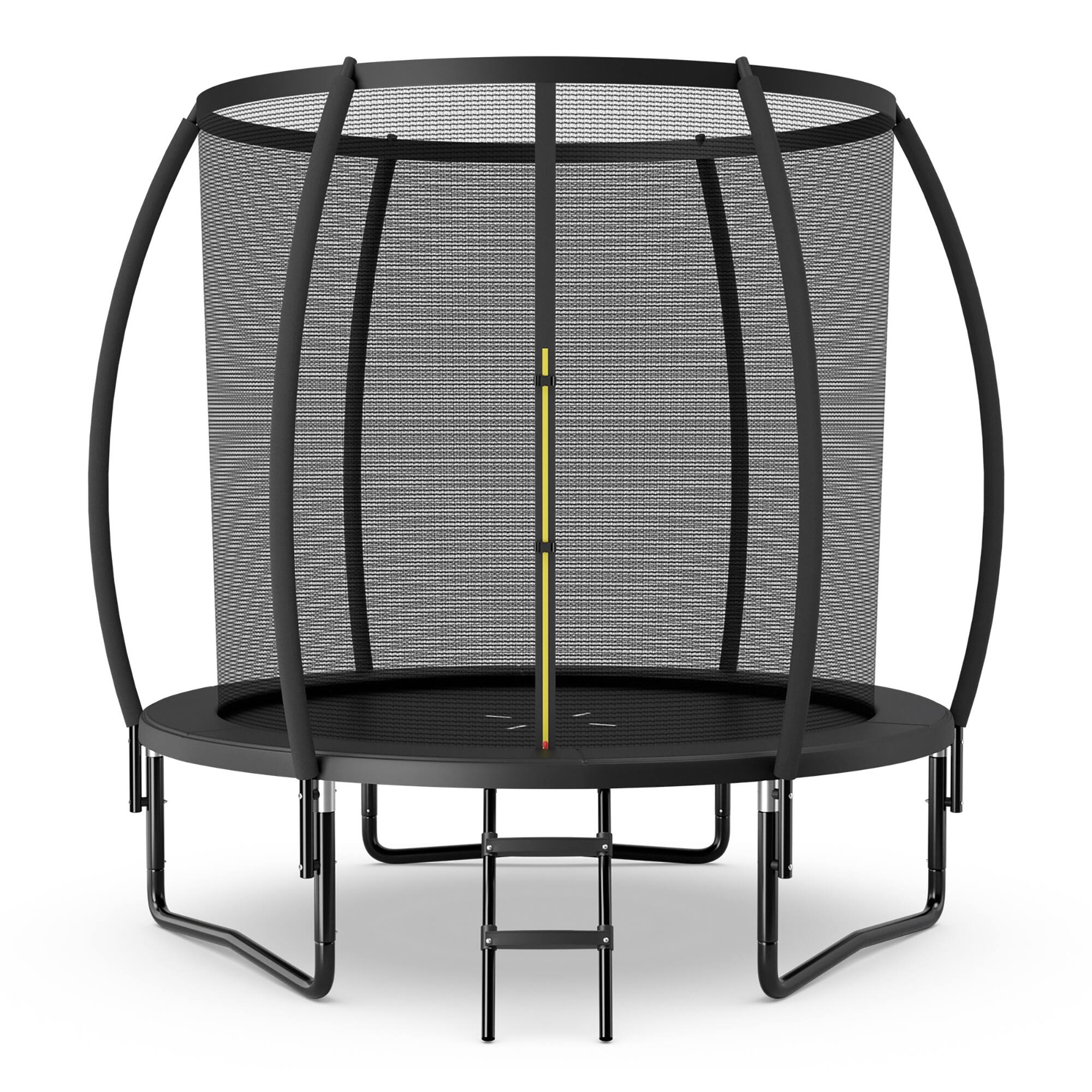 Front. Gymax - Gymax 12FT Recreational Trampoline w/ Ladder Enclosure Net Safety Pad Outdoor Black - Black.