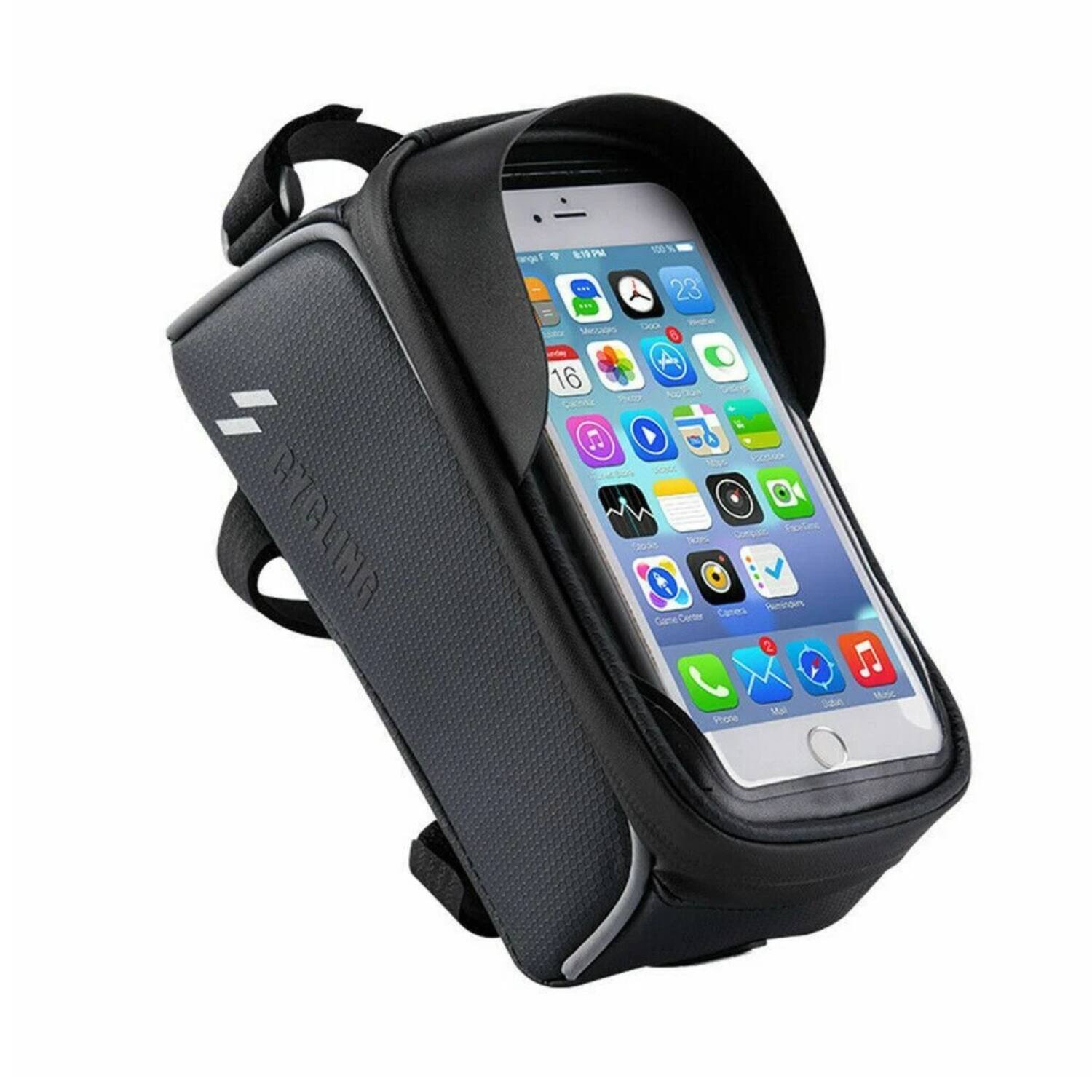 Stock Preferred - Waterproof Bike Front Frame Bag with Phone Holder - Black