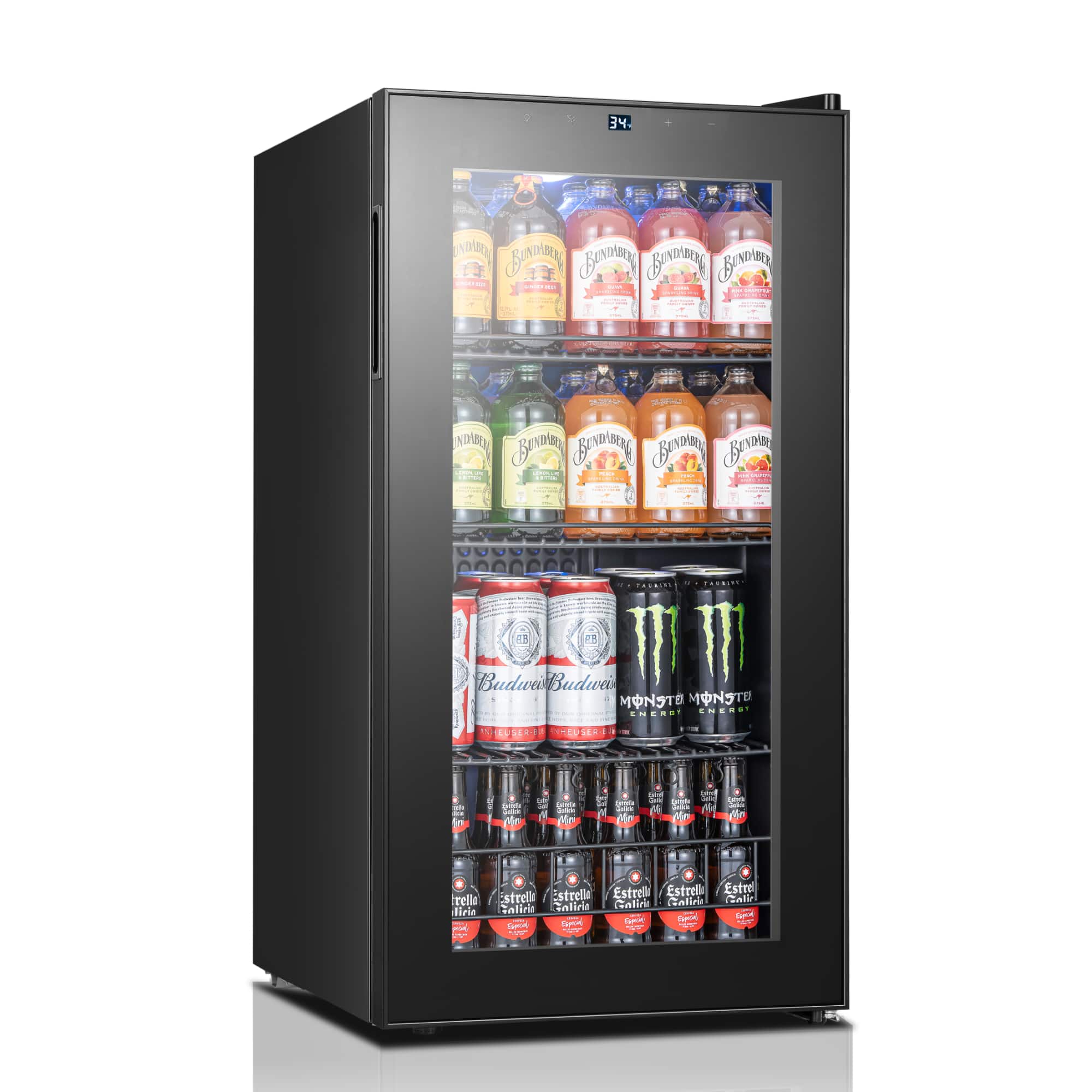 Front. Yeego - Yeego 105 Cans Beverage Cooler, 3.11 cu.ft. Freestanding Beverage Refrigerator with Glass Door for Home Office - Black.