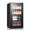 Front. Yeego - Yeego 105 Cans Beverage Cooler, 3.11 cu.ft. Freestanding Beverage Refrigerator with Glass Door for Home Office - Black.