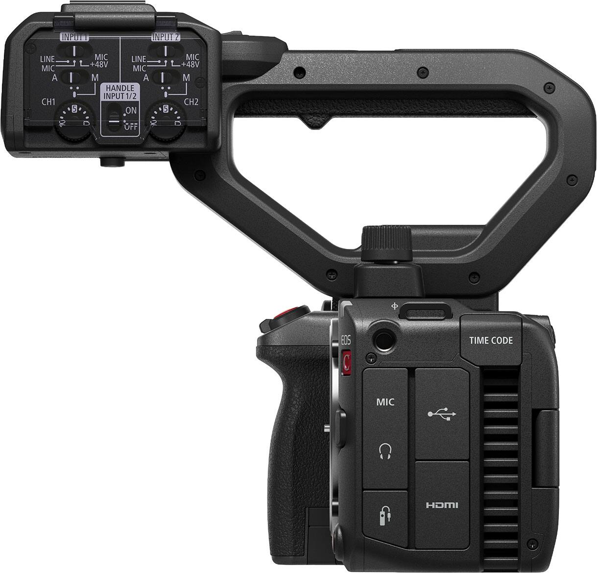 INPUT 1  
LINE MIC  
A M  
CH1  
INPUT 2  
LINE MIC  
A M  
CH2  
+48V  
+48V  
HANDLE  
INPUT 1/2  
ON  
OFF  
TIME CODE  
MIC  
HDMI