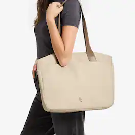 tomtoc - Laptop Tote Bag for Women, Laptop Work Shoulder Bag with Device Compartment fits up to 14 inch MacBook Pro, 12.5L - Khaki